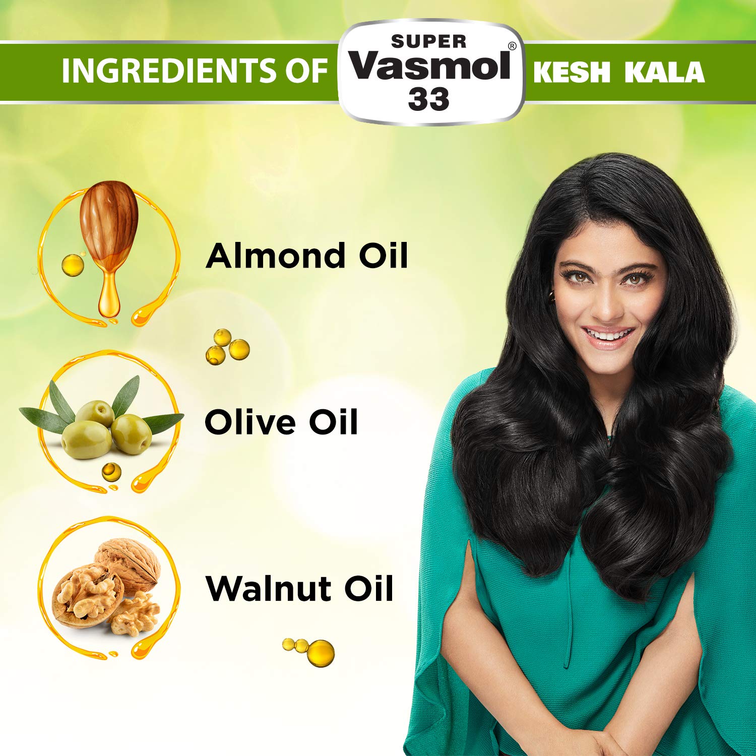 Vasmol Kesh Kala Oil Based Hair Color - 100ml (3 Pack) - Natural Black Hair Dye for Women & Men - Long Lasting & Nourishing - Perfect for Home Use & Salon Styling