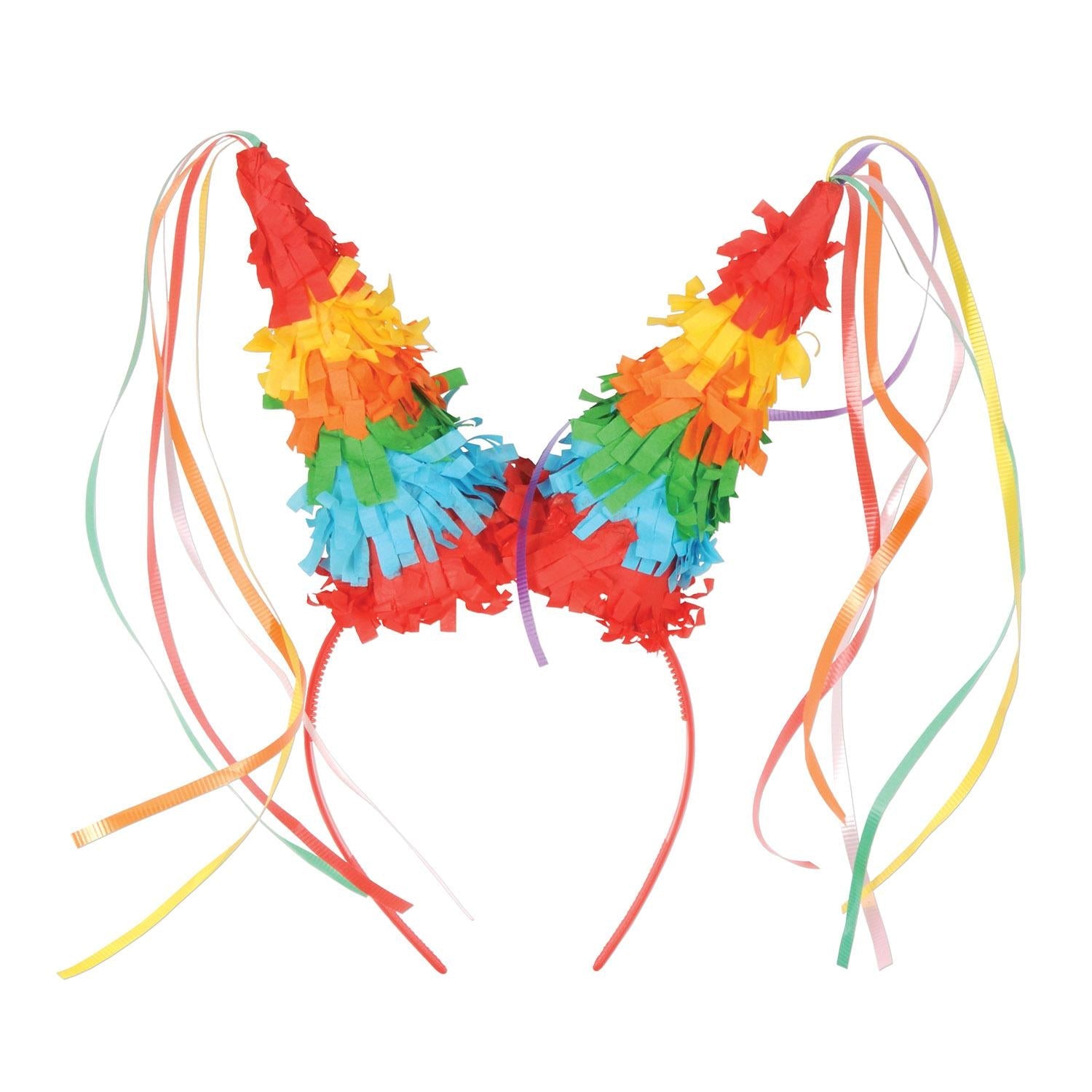 12 Pack Beistle Fiesta Pinata Headbands for Adults & Kids - Colorful Party Headbands for Cinco de Mayo, Birthday Parties & Mexican Themed Celebrations