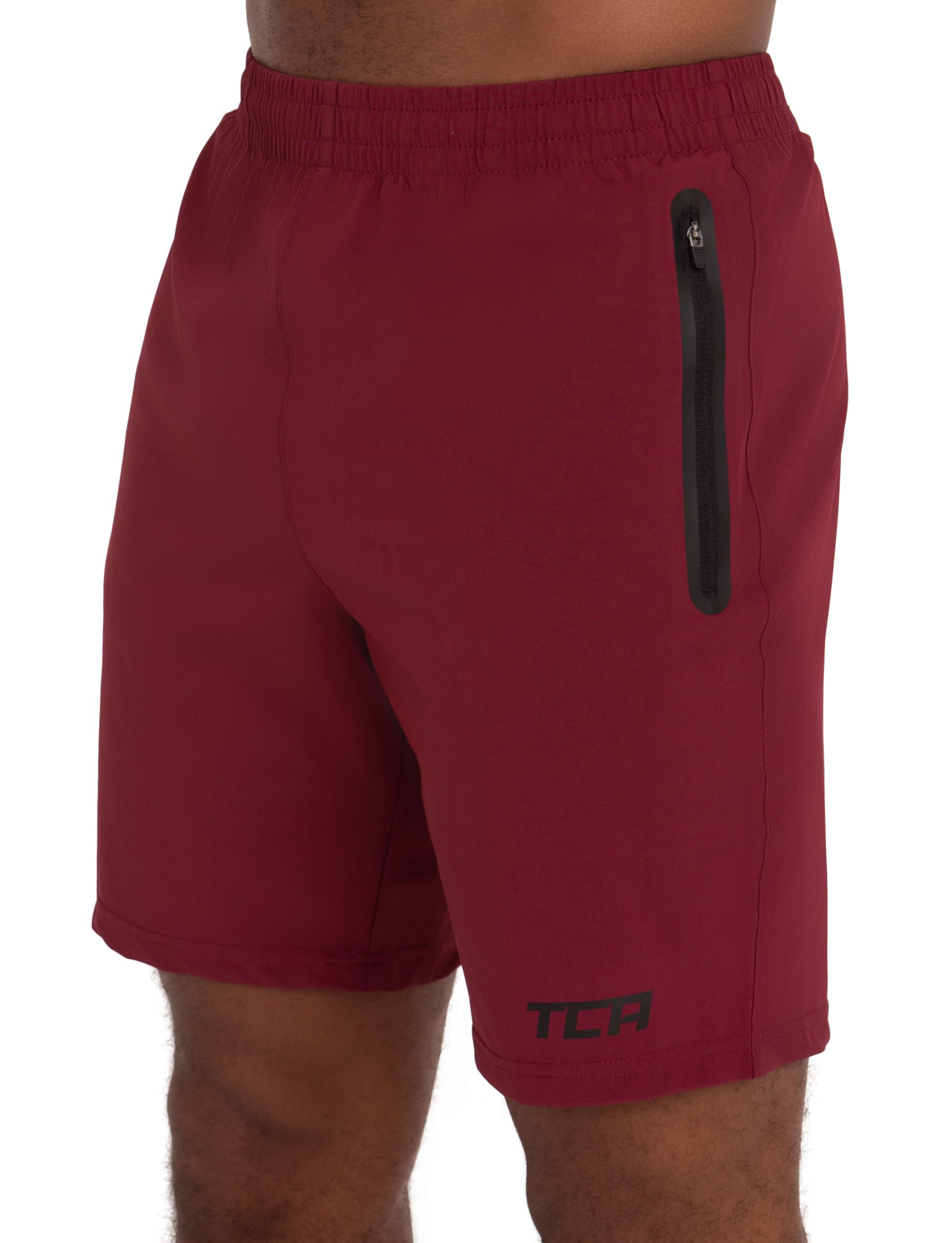 TCA Elite Tech Men's Gym Athletic Workout Running Shorts with Zipper Pockets - Lightweight Quick-Dry Training Shorts for Running, Basketball & Gym Workouts