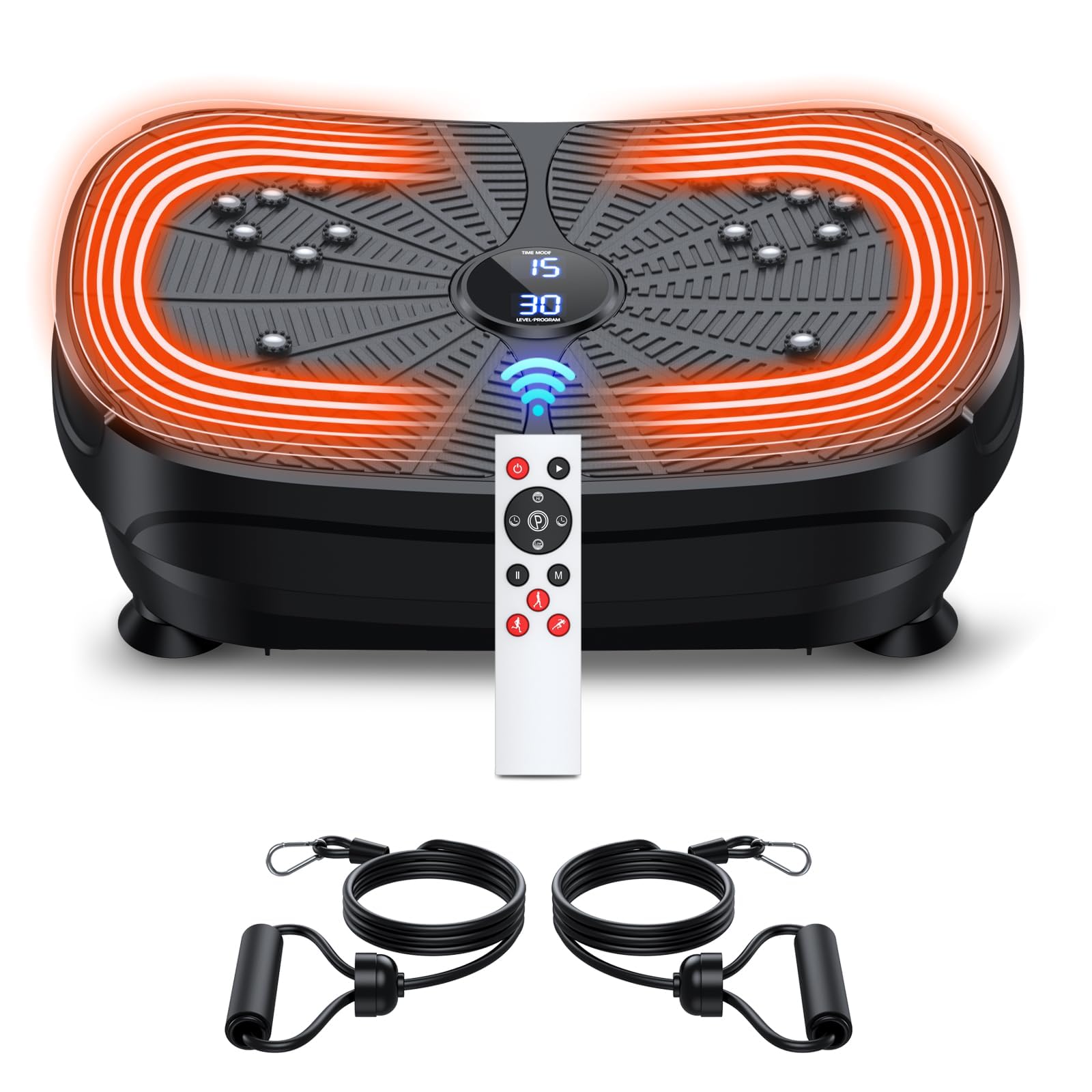 PBYRD Vibration Plate Exercise Machine - Portable Full Body Vibration Platform for Lymphatic Drainage & Weight Loss, 9 Preset Auto Modes, 99 Speed Levels with Resistance Bands - Home Gym Equipment for Toning, Circulation & Recovery