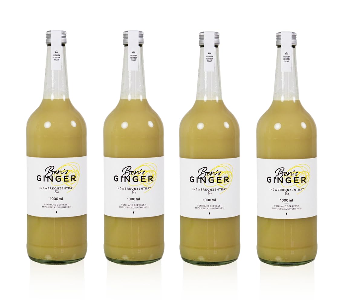 Organic Ginger Concentrate 1000ml | Hand-Pressed in Munich | Daily Immune Booster for Tea, Cocktails & Cooking | Natural Ginger Shot for Wellness & Digestion | Perfect for Home, Office & Travel Use