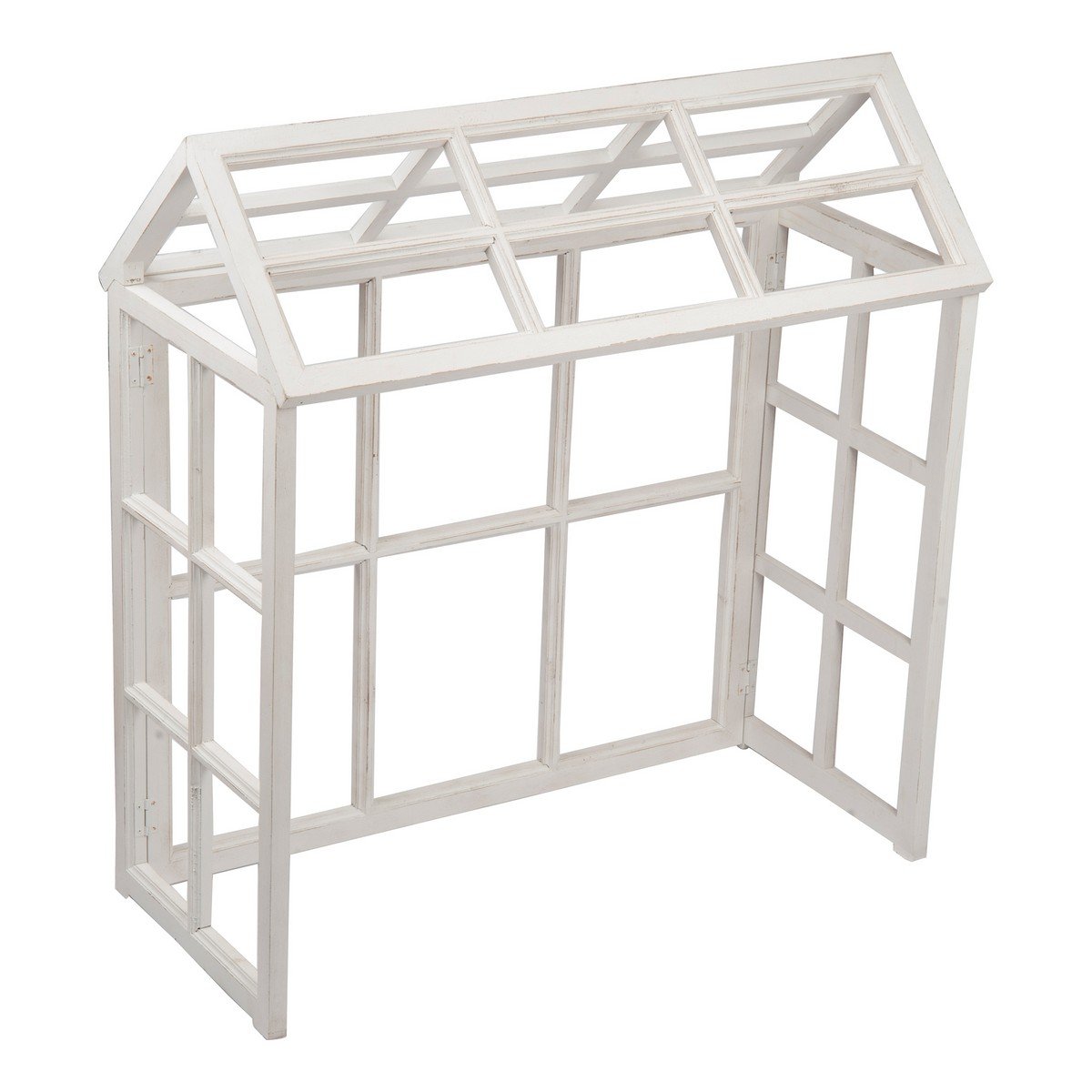 GALLERIE II White Windowpane Greenhouse Display Case - Perfect for Home Decor, Plant Display & Retail Store Showcase