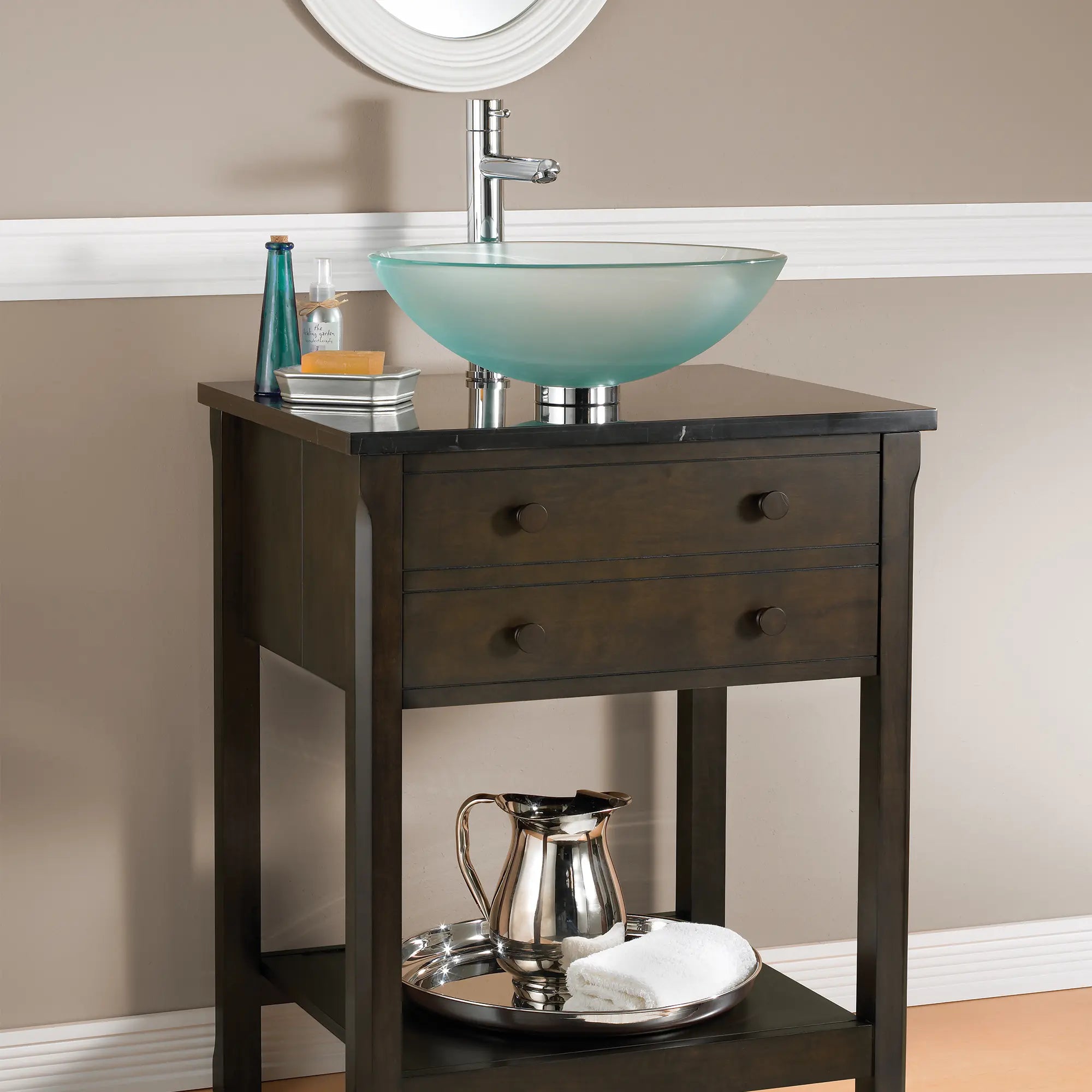 Elegant Dorian Glass Vessel Sink - Modern Bathroom Vanity Sink with Unique Design for Contemporary Home Decor | Perfect for Powder Rooms, Guest Baths & Spa Retreats