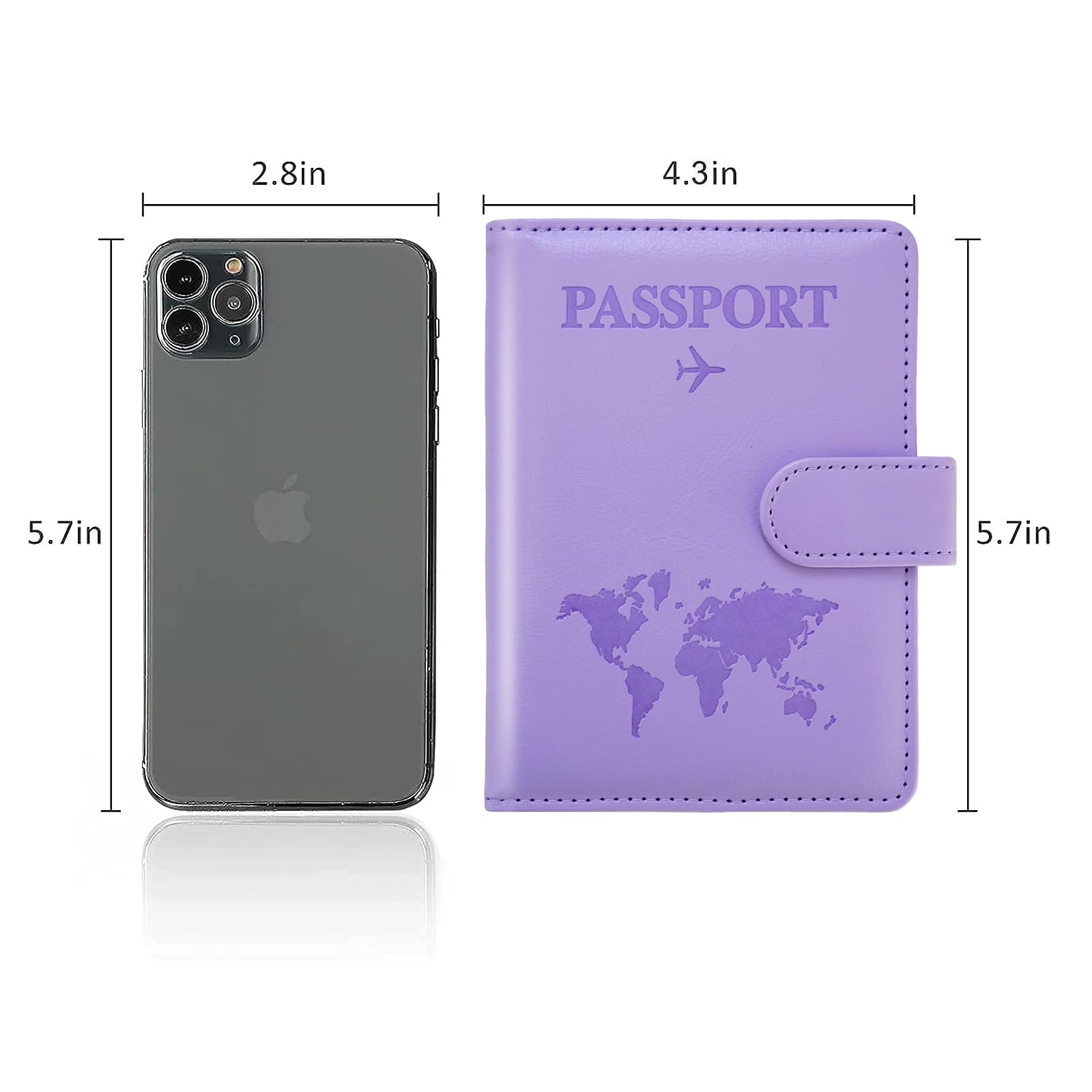Premium RFID Blocking Passport Holder with Card Slots - Travel Wallet for Women & Men - Secure Passport Cover Case for International Trips - Perfect Travel Accessory for Airports & Vacations (Buckle, Purple)