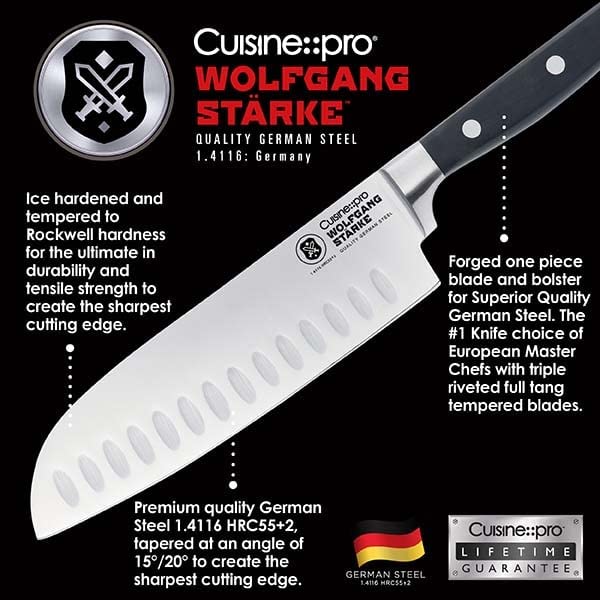 Premium Wolfgang Starke 4-Piece Stainless Steel Steak Knife Set - Razor Sharp Blades, Ergonomic Handles - Perfect for Steak Dinners, BBQ Parties & Fine Dining Experience