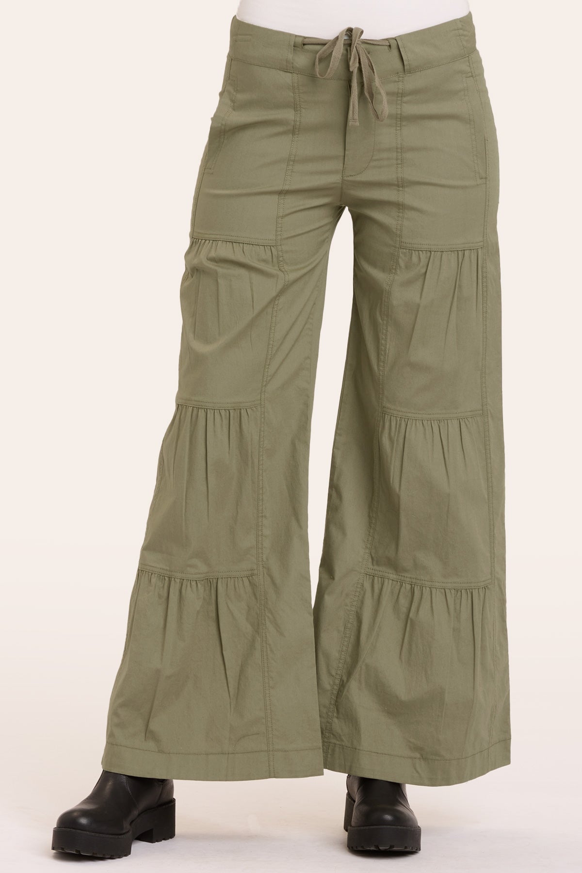 High Waisted Terraced Wide Leg Pants for Women - Comfortable Stretch Fabric, Casual & Office Wear - Perfect for Work, Travel & Everyday Outfits