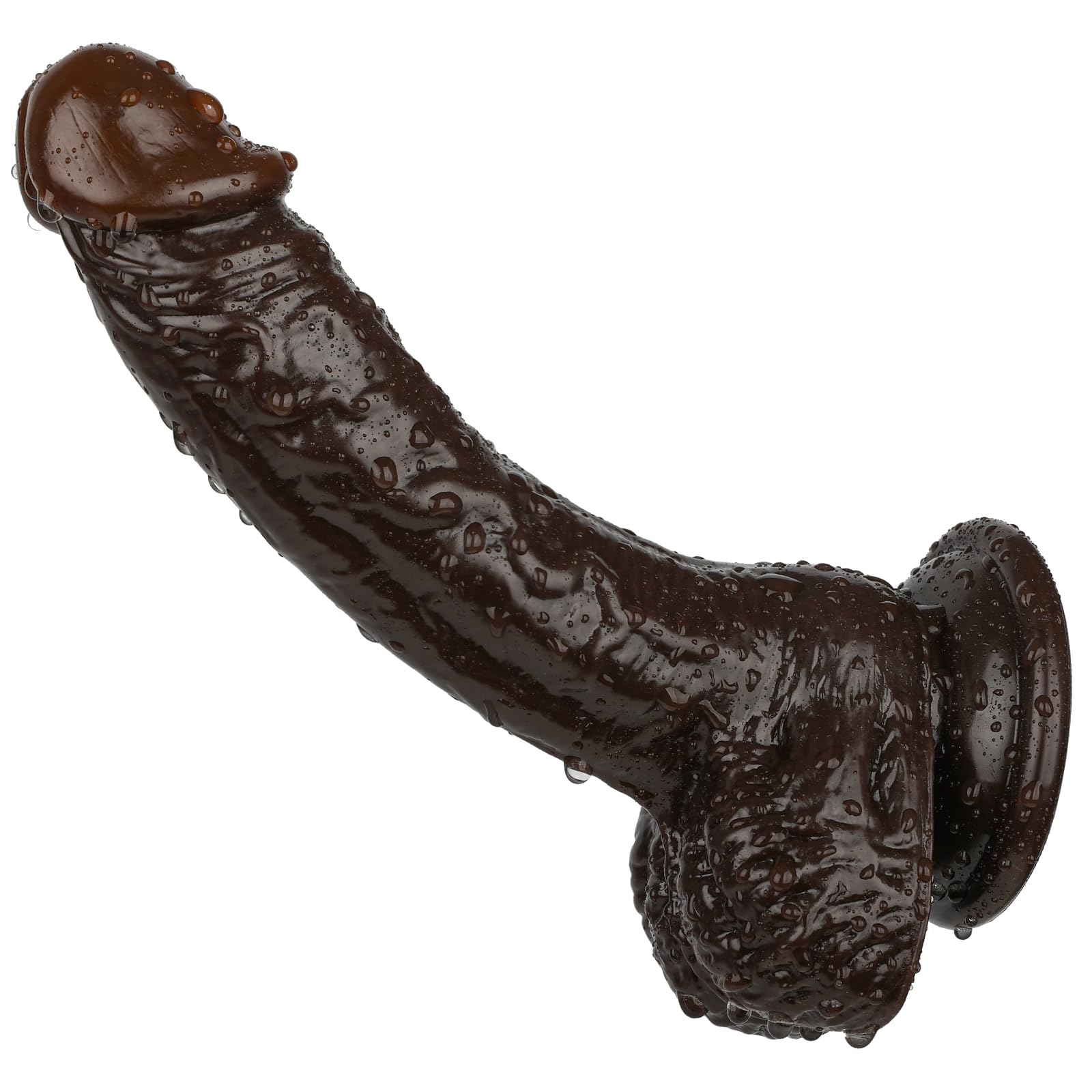 7.3 Inch Realistic Dildo with Strong Suction Cup - Flexible Curved Shaft for G-Spot & Prostate Stimulation - Hands-Free Adult Sex Toy for Men & Women (Coffee Black) - Perfect for Solo Play, Couples & BDSM Scenes