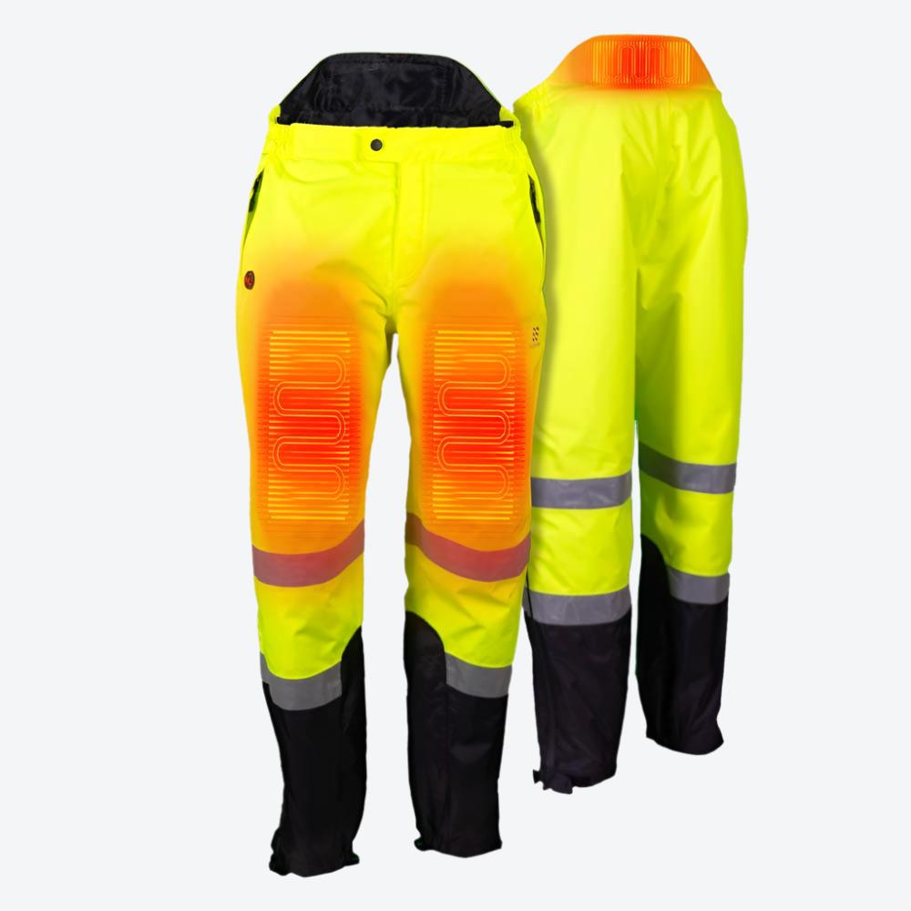 ANSI Certified Hi-Vis Heated Waterproof Pants for Outdoor Work & Winter Sports - Stay Warm & Visible in Cold Weather