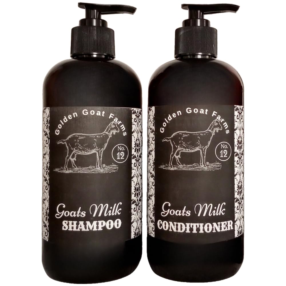 Golden Goat Farms Apples & Eucalyptus Scented Goat Milk Shampoo and Conditioner Set - 16 Oz Each - Hydrating & Nourishing for Dry, Damaged Hair - Perfect for Daily Use at Home or Salon