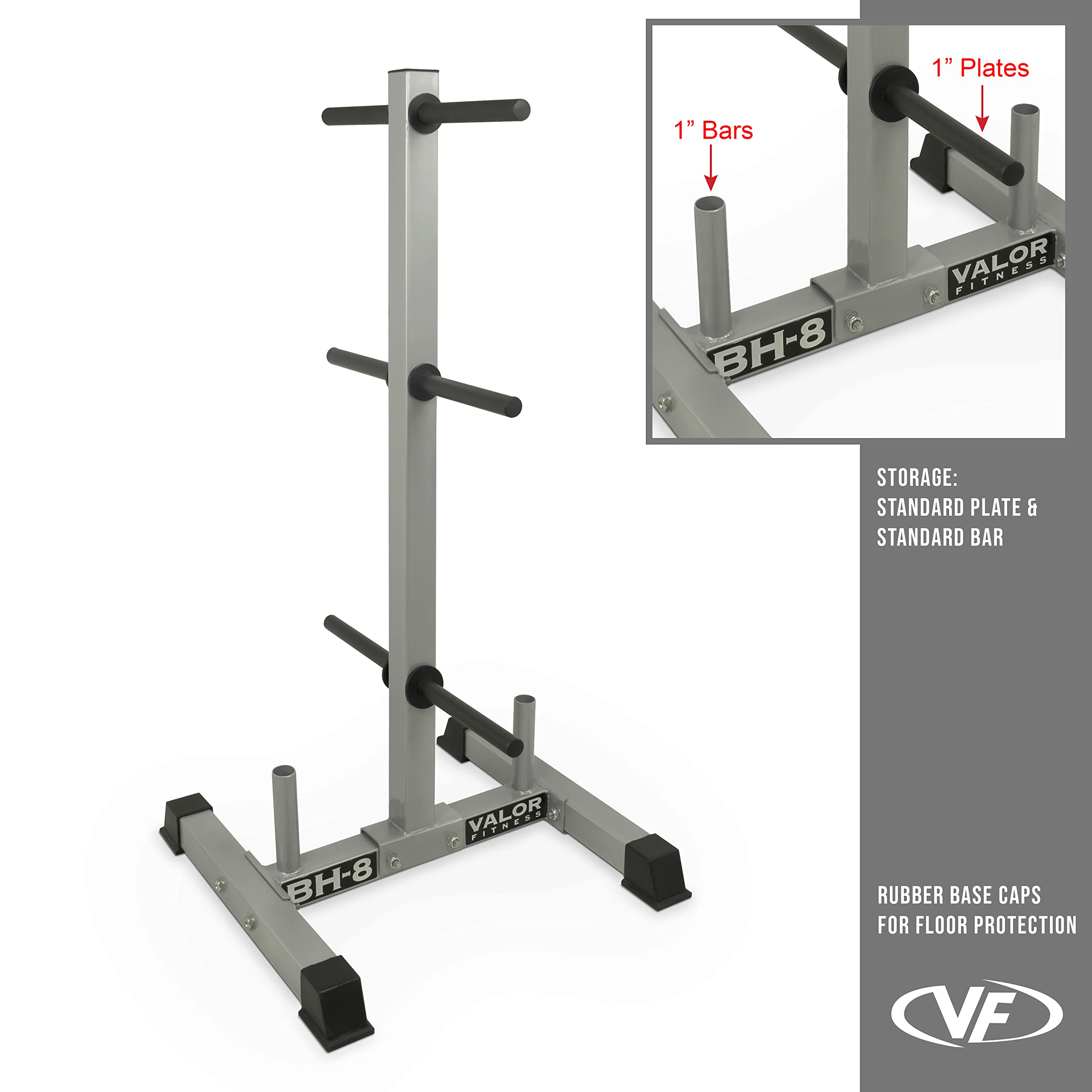 Valor Fitness Weight Rack for Olympic & Standard Plates - Heavy Duty Bumper Plate & Barbell Storage Organizer for Home Gym, Garage Workout Space - Perfect for Weightlifting, CrossFit & Strength Training