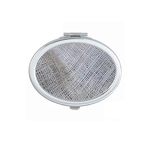 DIYthinker Portable Foldable Double-Sided Makeup Mirror with Abstract Flax Gray Fabric – Perfect for Travel, Home Vanity & Handmade Crafts