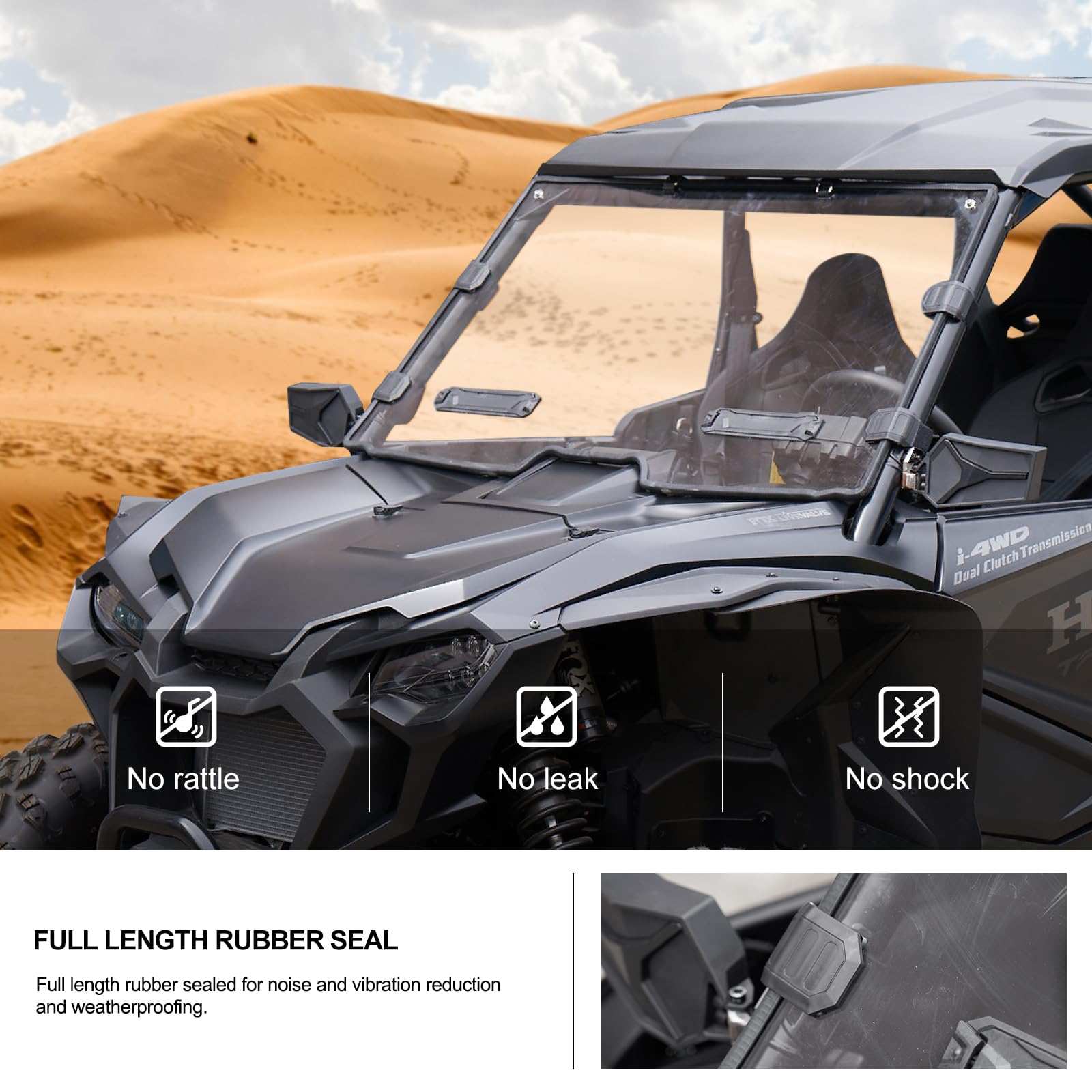 KIWI MASTER Hard Coat Poly Vented Full Windshield for 2019-2025 Honda Talon 1000R/X/X4/R4 | Heavy Duty Polycarbonate UTV Accessories | Scratch Resistant Windshield for Off-Road & Trail Riding