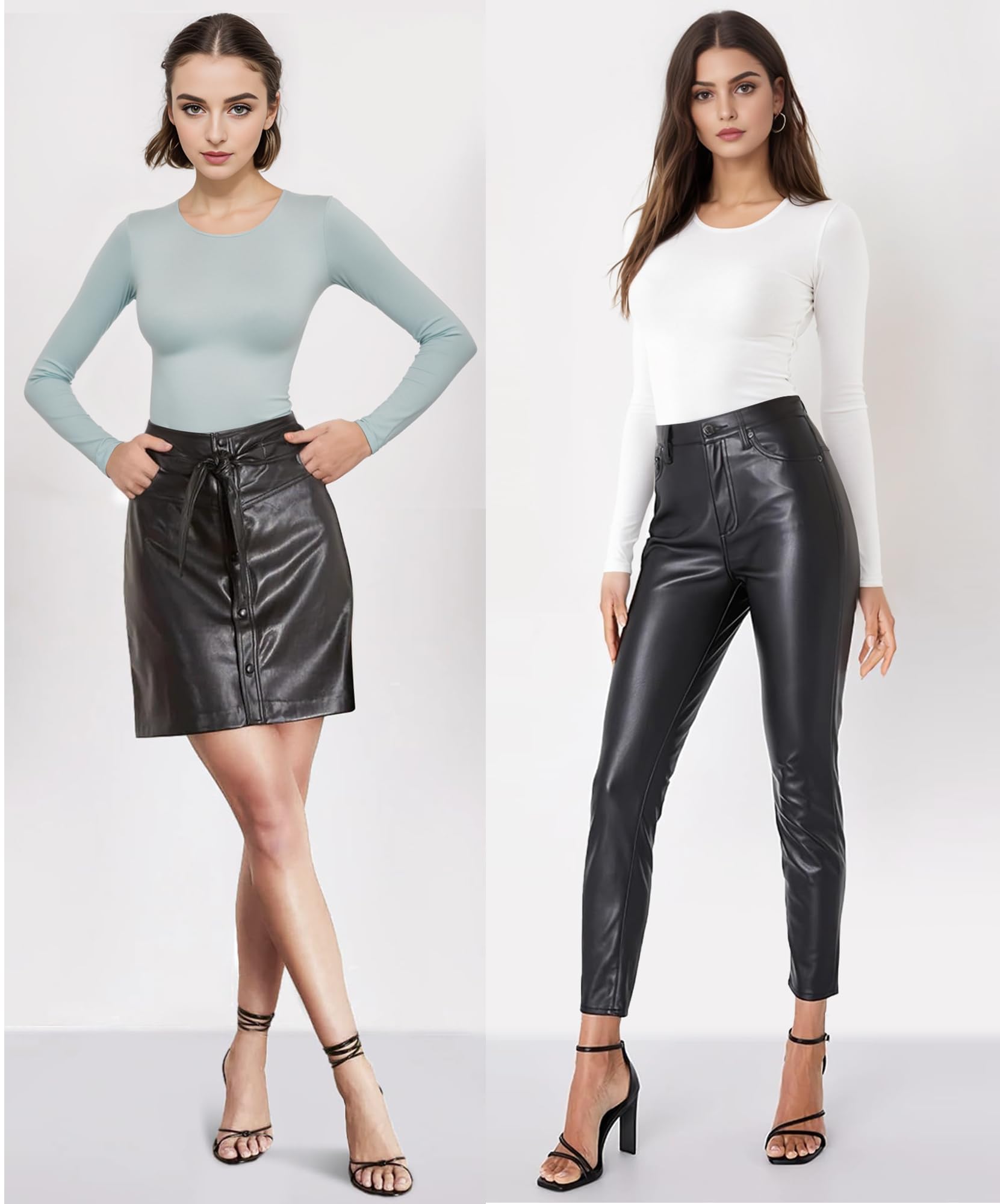 Women's Long Sleeve Bodysuit - Crew Neck Basic T-Shirt Style Leotard Top | Perfect for Layering, Workout, Casual Wear & Everyday Outfits
