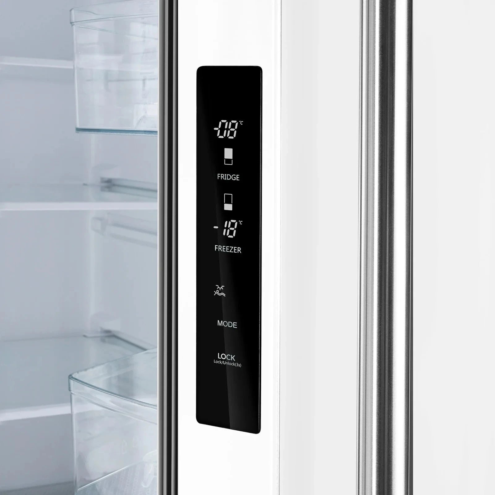 Forno Espresso Gallipoli 30-Door Refrigerator with Ice Maker - White Finish & Antique Brass Handles (Model FFFFD1974 31WHT) | Perfect for Home Bars, Kitchen Upgrades & Entertaining Spaces