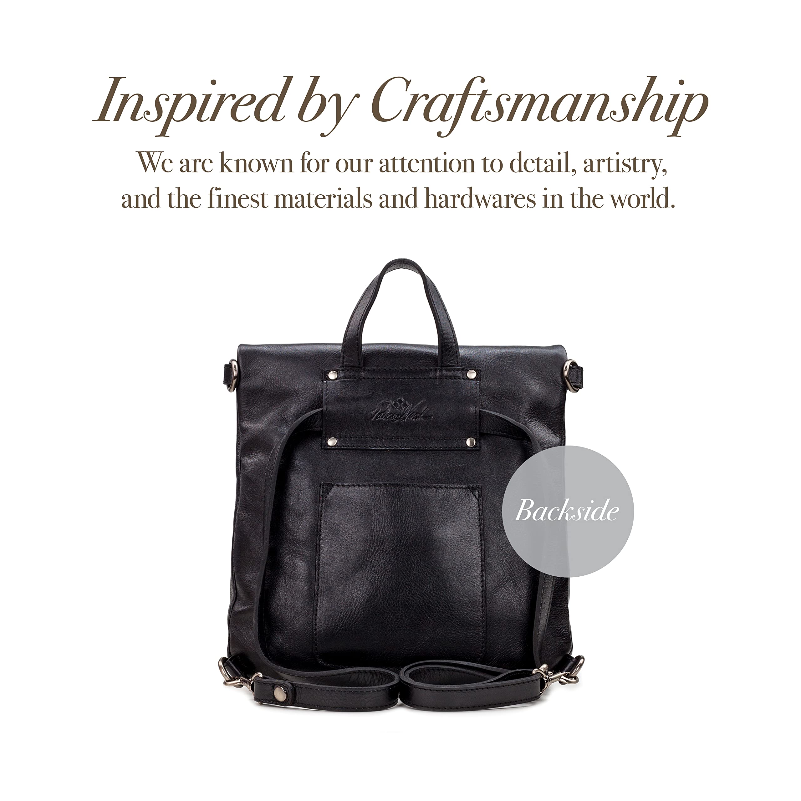 Patricia Nash Luzille 100% Full Grain Leather Backpack for Women - Convertible Backpack Tote - Genuine Leather BackPack Purse/Crossbody Bag - Black One Size - Perfect for Work, Travel & Everyday Use
