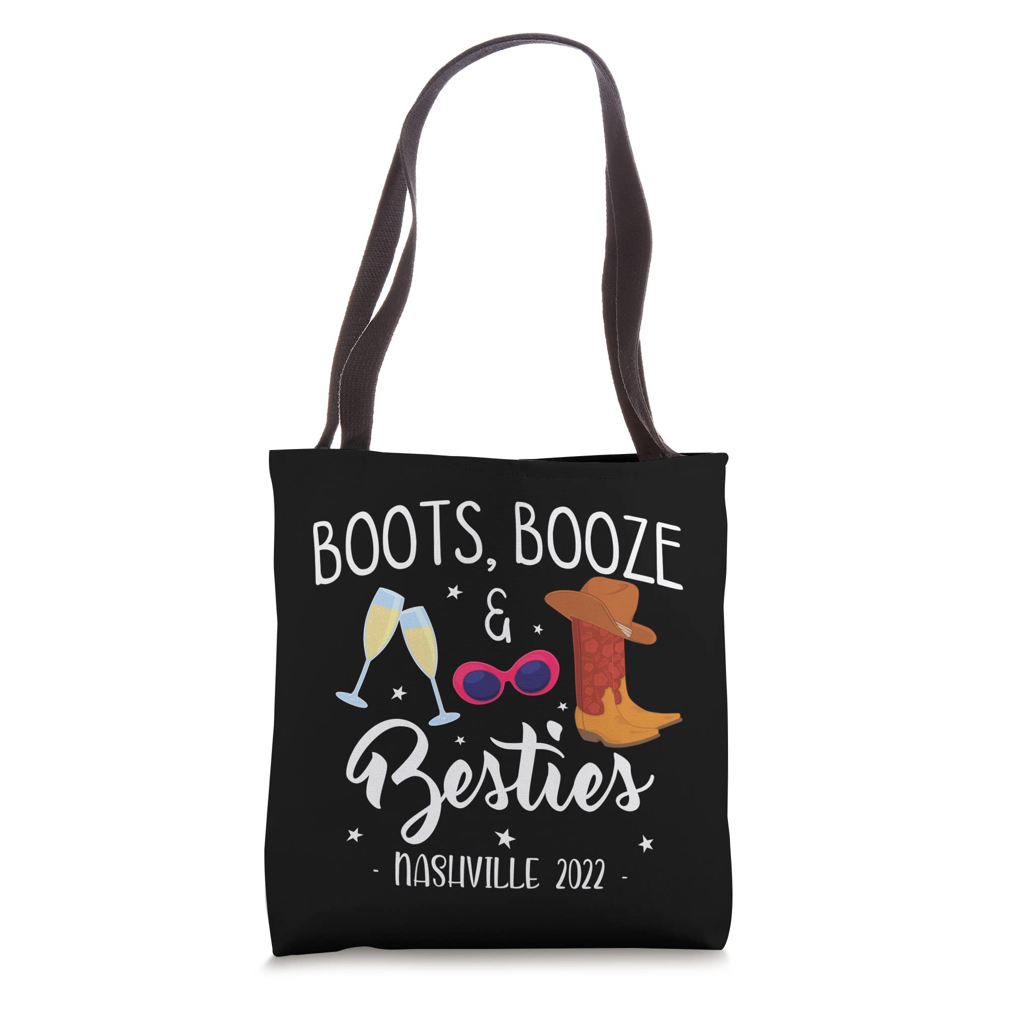 Best Bachelorette Party Tote Bag for Nashville Girls Trip - Fun Boots Booze Besties Design - Perfect for Bachelorette Parties, Girls Getaways & Nashville Travel Accessories