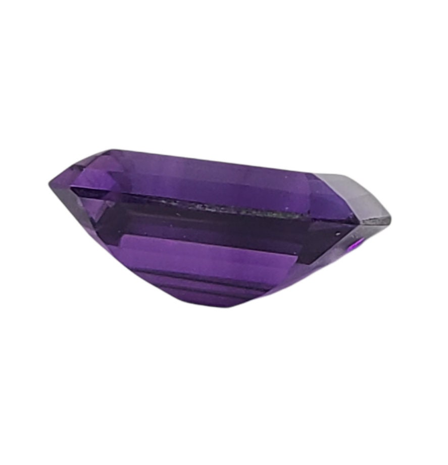 7.69ct Natural Brazilian Amethyst Loose Stone - 14x12mm Emerald Cut, VVS Clarity, Eye Clean, Vivid Purple Color - February Birthstone Gemstone for Jewelry Making, Wholesale (Perfect for Rings, Necklaces & Custom Designs)