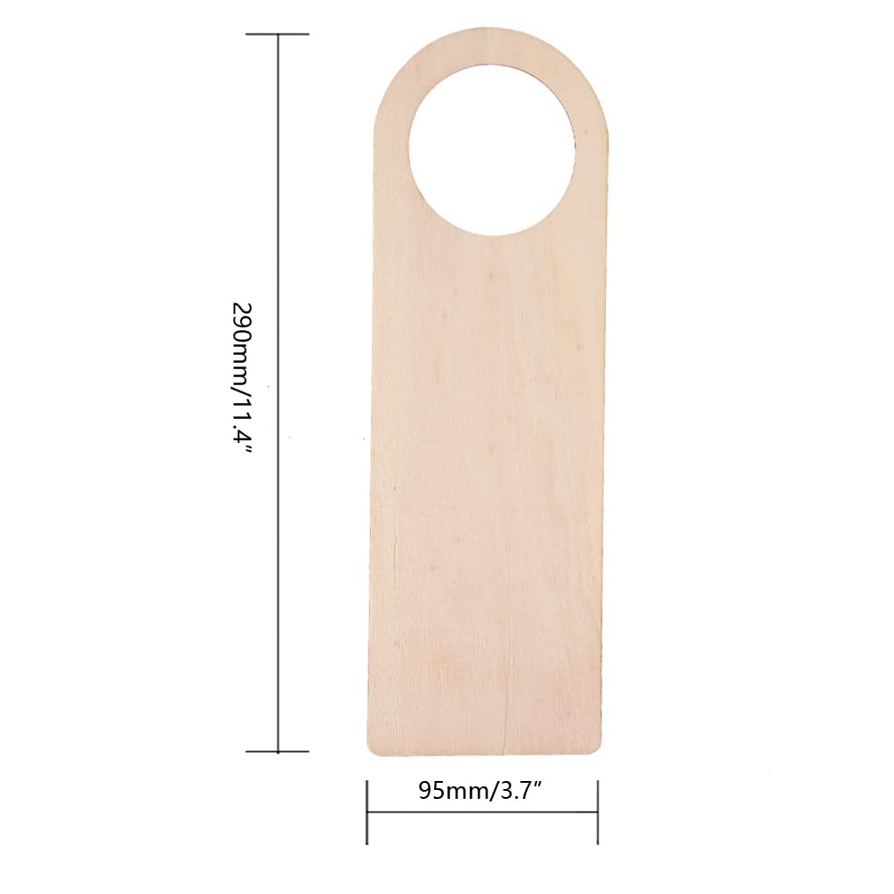 4 Pcs Unfinished Wood Door Knob Hangers - DIY Blank Wooden Door Signs for Crafts, Home Decor & Personalized Gifts - Perfect for Christmas, Birthdays, and Room Decorations