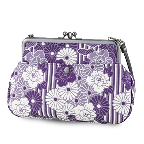 Small Size / Retro Flower Kimono Cloth Purple