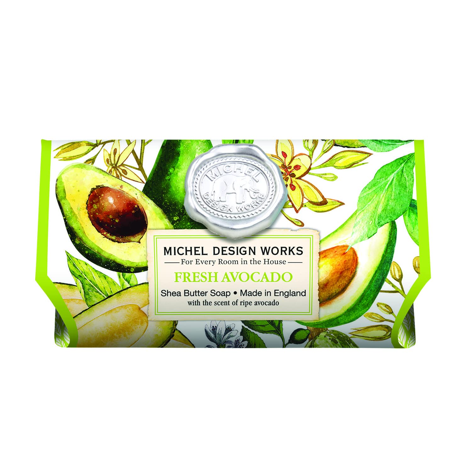 Michel Design Works Large Bath Soap Bar with Fresh Avocado Scent - Moisturizing & Luxurious for Spa, Gift, or Everyday Use