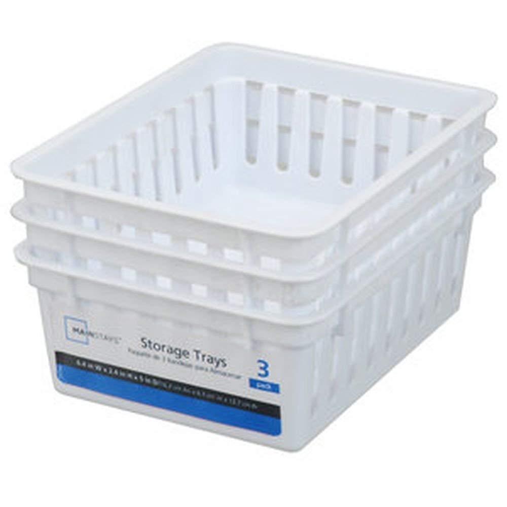 Mainstay White Square Mini Bin Storage Trays - 6 Count, Pack of 2 - Perfect for Office Desk, Craft Room & Bathroom Organization