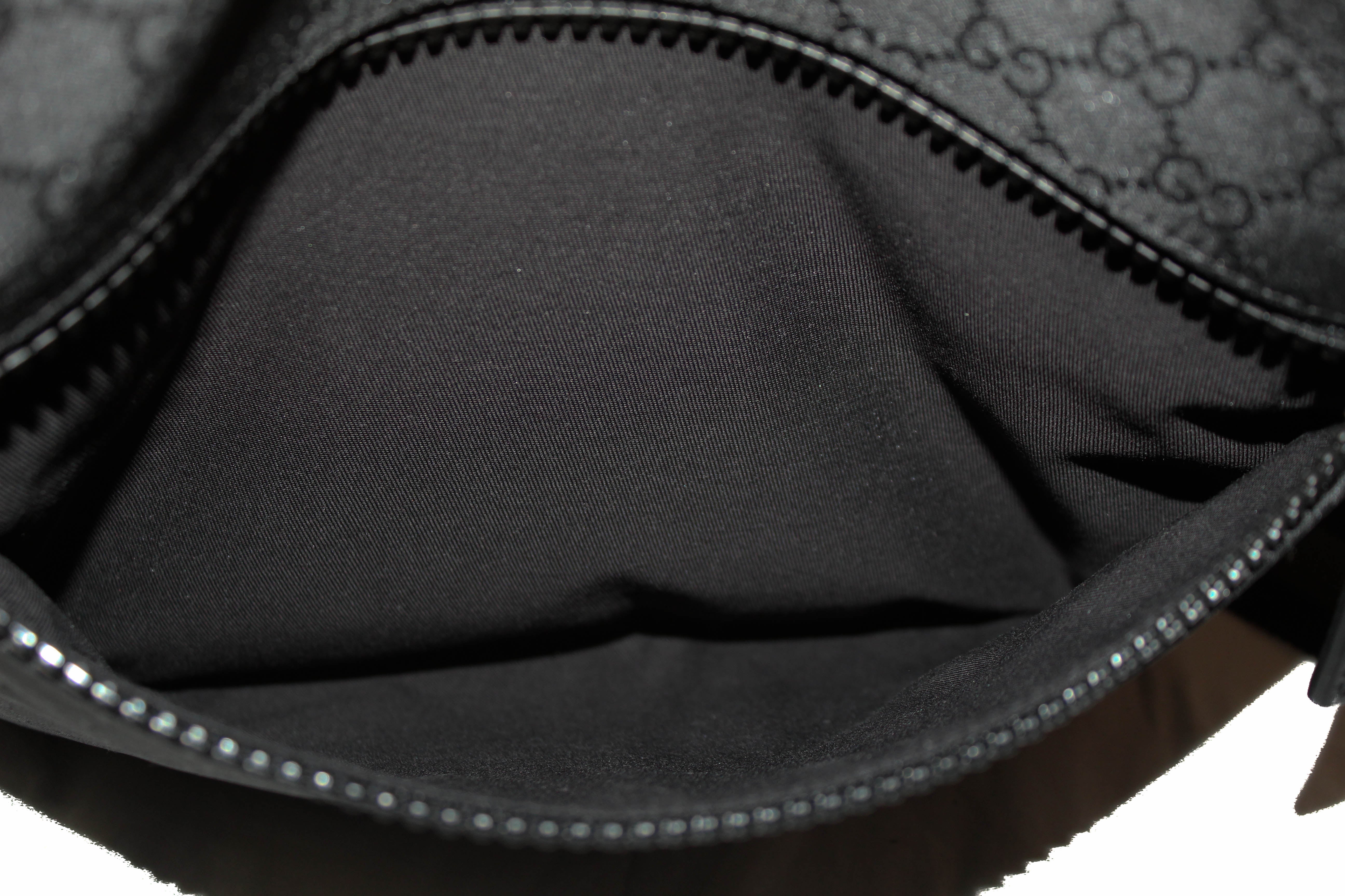 Authentic Gucci Black Nylon GG Monogram Crossbody Bag for Women - Stylish Messenger Purse for Work, Travel & Everyday Use (Model 449185)