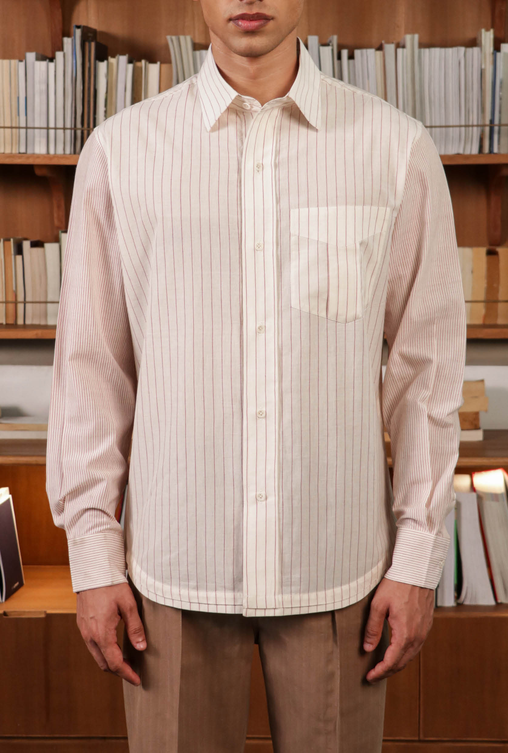 Wayne Striped Shirt for Men - Classic Casual Button Down Shirt with Comfort Fit - Perfect for Office, Business Casual & Everyday Wear
