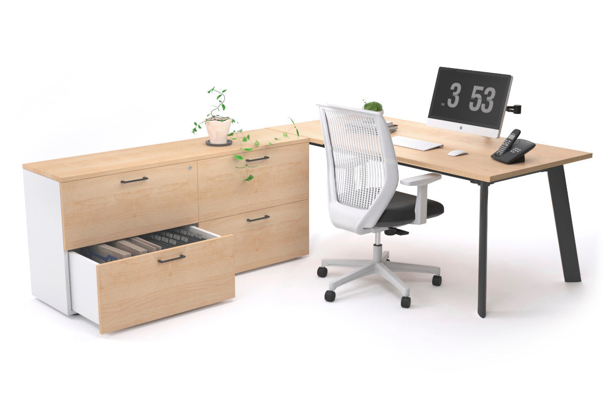 Switch Executive Setting With Uniform Spine Black Frame [1600L x 700W] - Premium Office Desk for Modern Workspace & Home Office