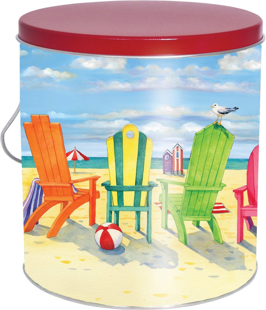 Scott's Cakes Solid Milk Chocolate Gold Croquettes - Foil Wrapped Gourmet Chocolates in Beach Chairs Pail | Perfect for Beach Parties, Summer Gifts & Chocolate Lovers