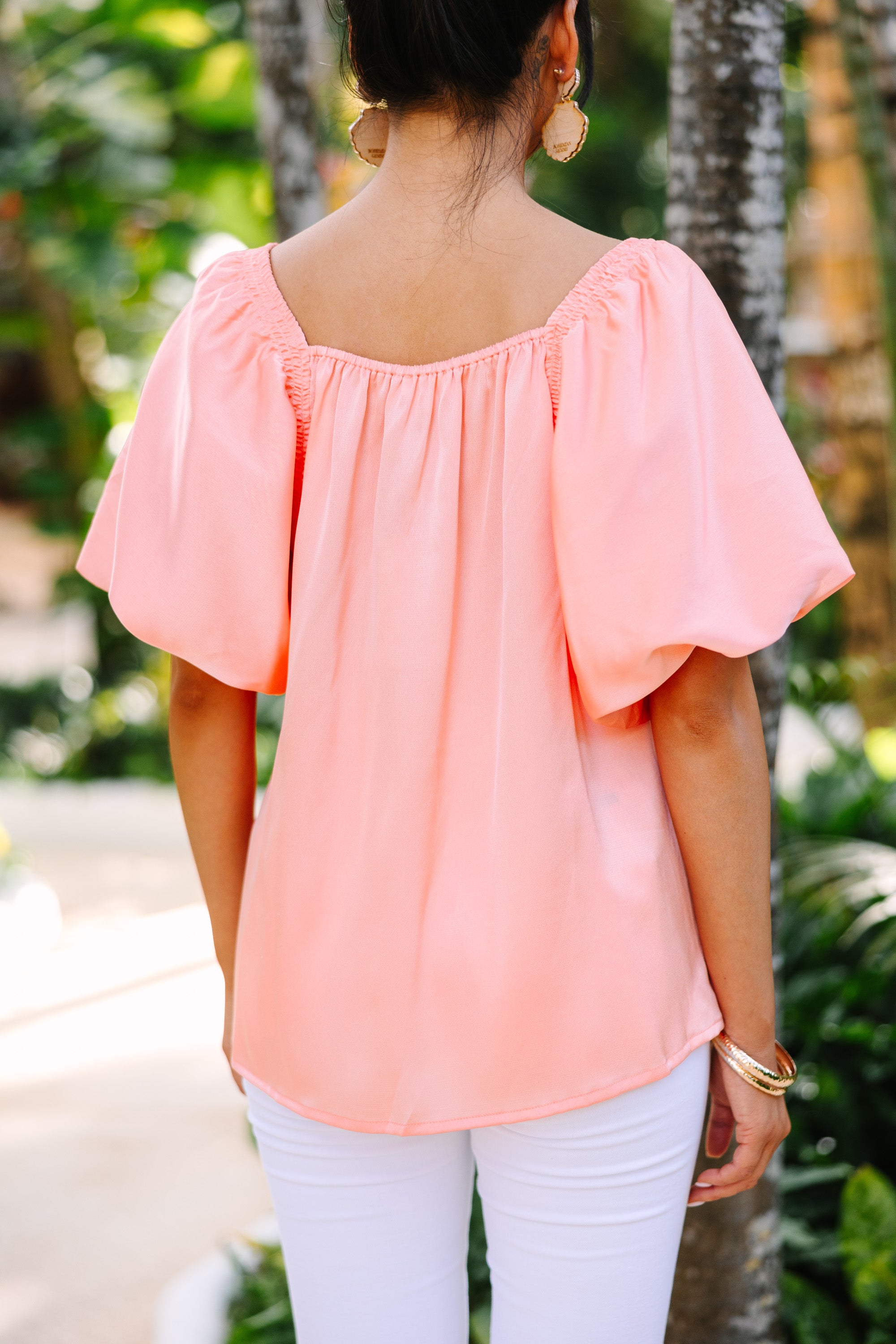 Born For This Peach Orange Satin Blouse - Elegant Women's Fashion Top for Work, Party & Date Night | Comfortable & Stylish Satin Shirt for Casual & Formal Occasions