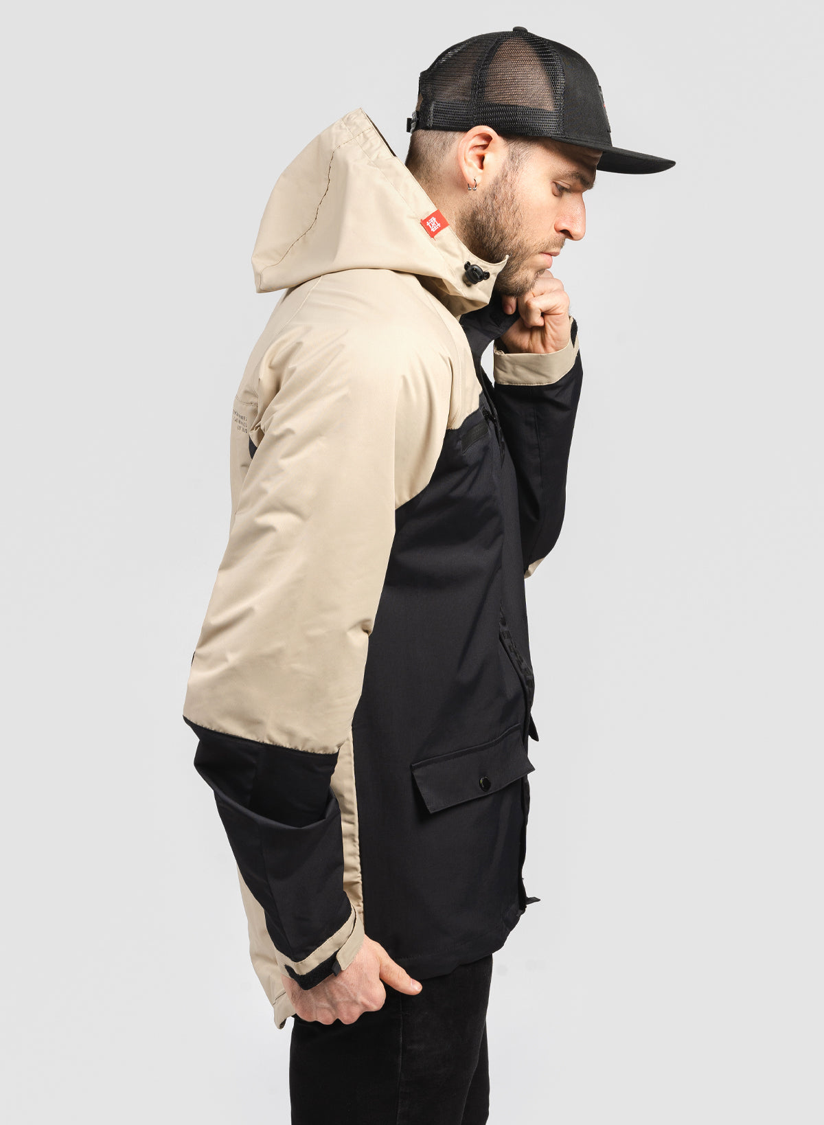 Waterproof Rain Jacket for Men & Women - Lightweight Windbreaker with Hood - Outdoor Hiking, Camping & Travel Raincoat (Tan)