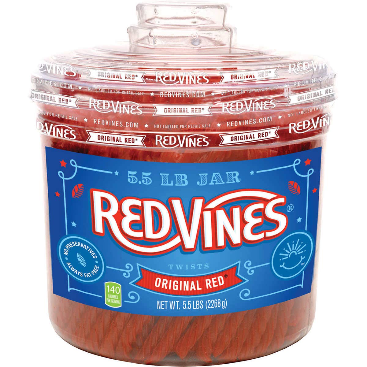 Original Red Vines Twists Candy - 5.5lb Bulk Tub for Parties, Movie Nights & Office Snacks - Classic Red Licorice Treats