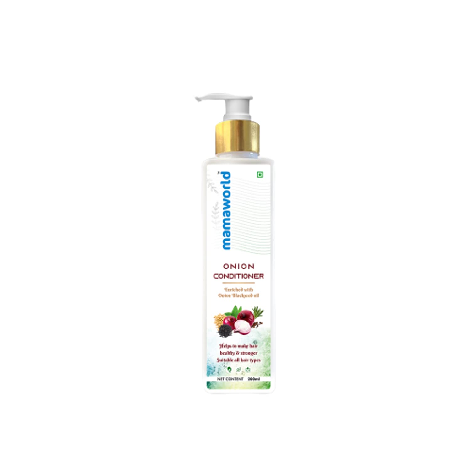 Mamaworld Onion Hair Conditioner for Men & Women - Promotes Hair Growth, Reduces Hair Fall, Controls Frizz & Dry Hair - 200ml (Pack of 1) - Ideal for Daily Hair Care & Damaged Hair Repair