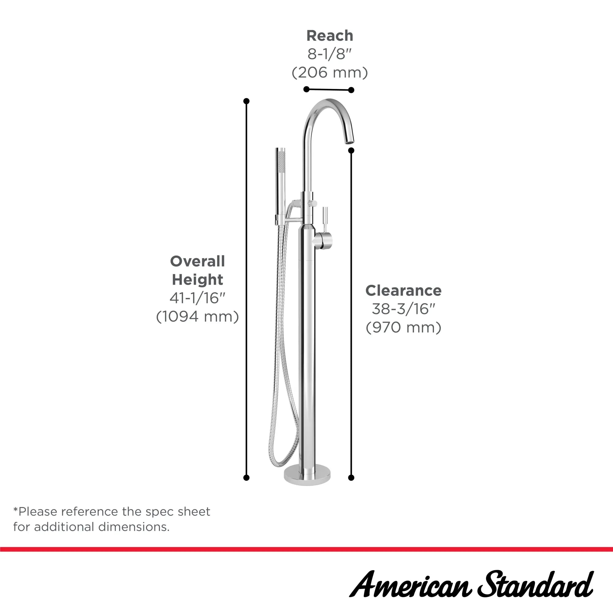 Colony PRO Freestanding Bathtub Faucet with Lever Handle - Modern Bathroom Fixture for Spa-Like Relaxation at Home