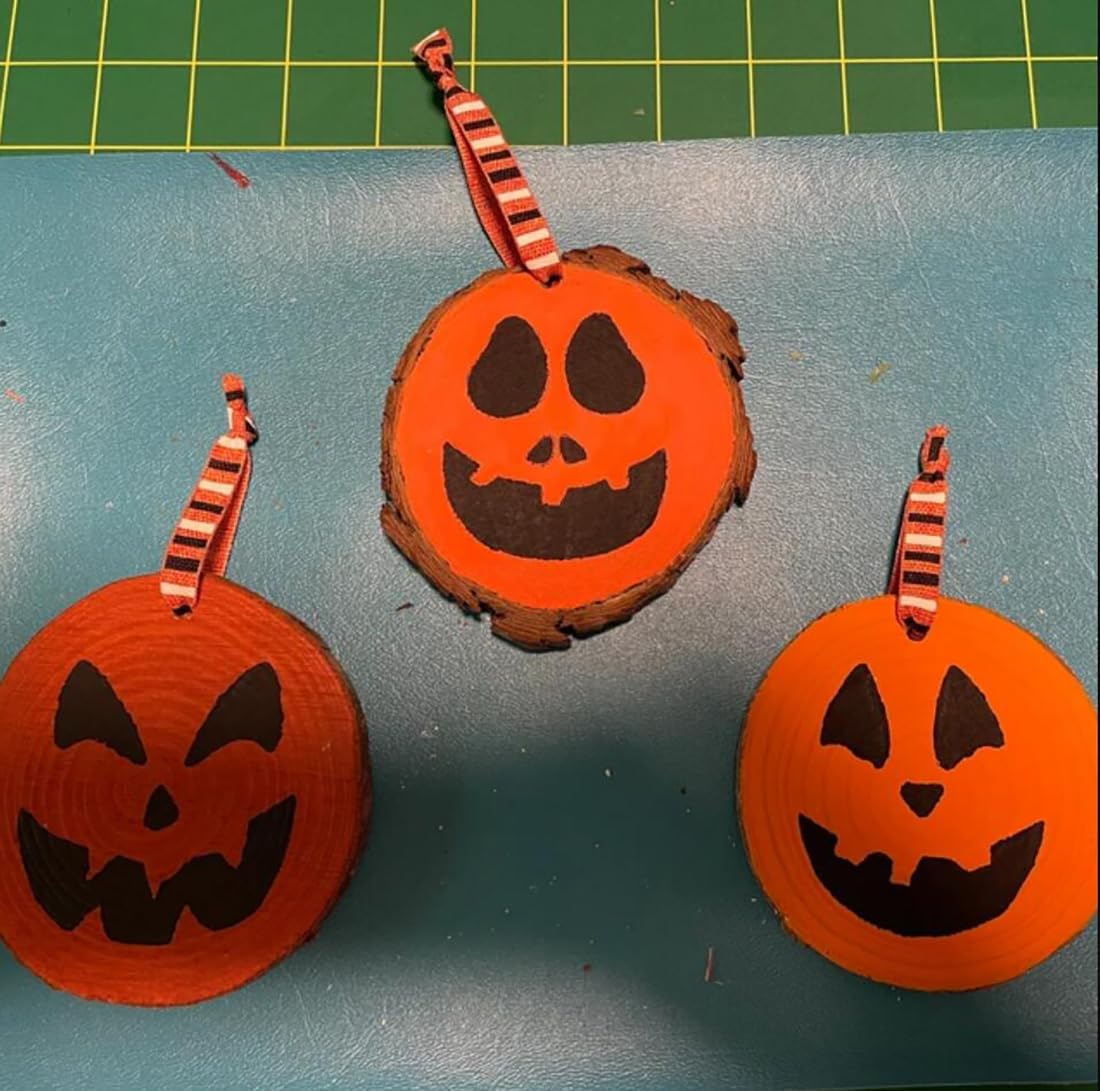 Halloween Pumpkin Face Stencils - 3 Inch Reusable Jack O Lantern Carving Templates for Painting on Wood - Perfect for DIY Halloween Decorations, Party Supplies & Pumpkin Carving