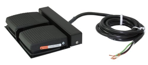 Linemaster TWIN 971-SMC48 Aquiline Twin Foot Switch - 2-Pedal Electrical Momentary Foot Control with 8 ft. Cord, Black - Perfect for Industrial Machinery, Medical Equipment & Workshop Tools