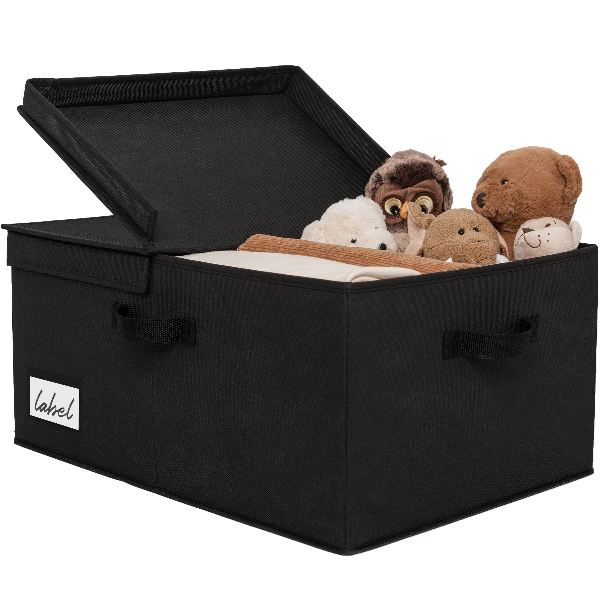GRANNY SAYS Large Fabric Storage Bin with Lid - Black Closet Organizer Basket for Clothes, Linens & Home Organization (Jumbo Size, 1-Pack) | Perfect for Bedroom, Closet, Nursery & Laundry Room Storage