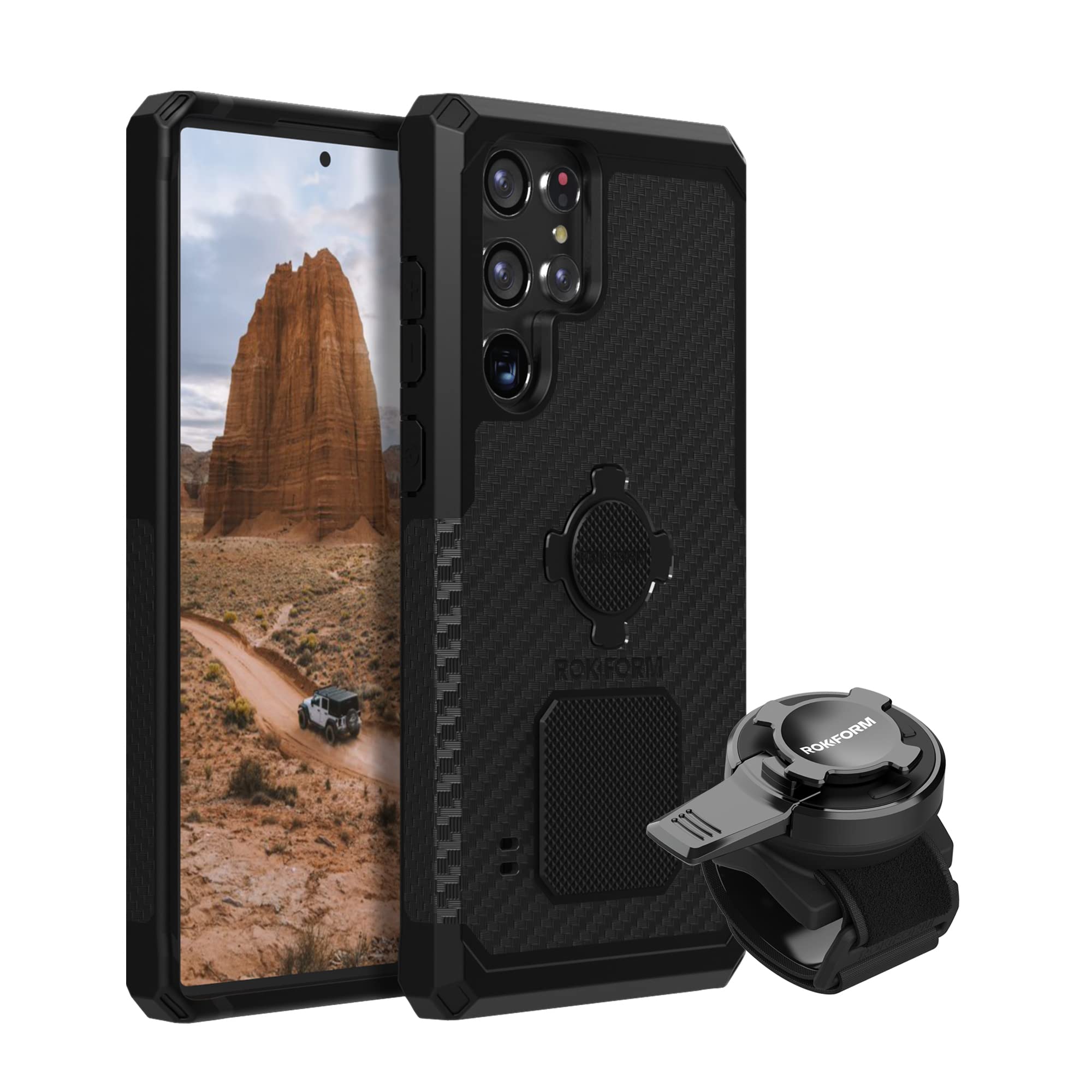Rokform Galaxy S22 Ultra 5G 防摔手机壳 + 通用自行车支架 - 骑行、户外运动、通勤必备