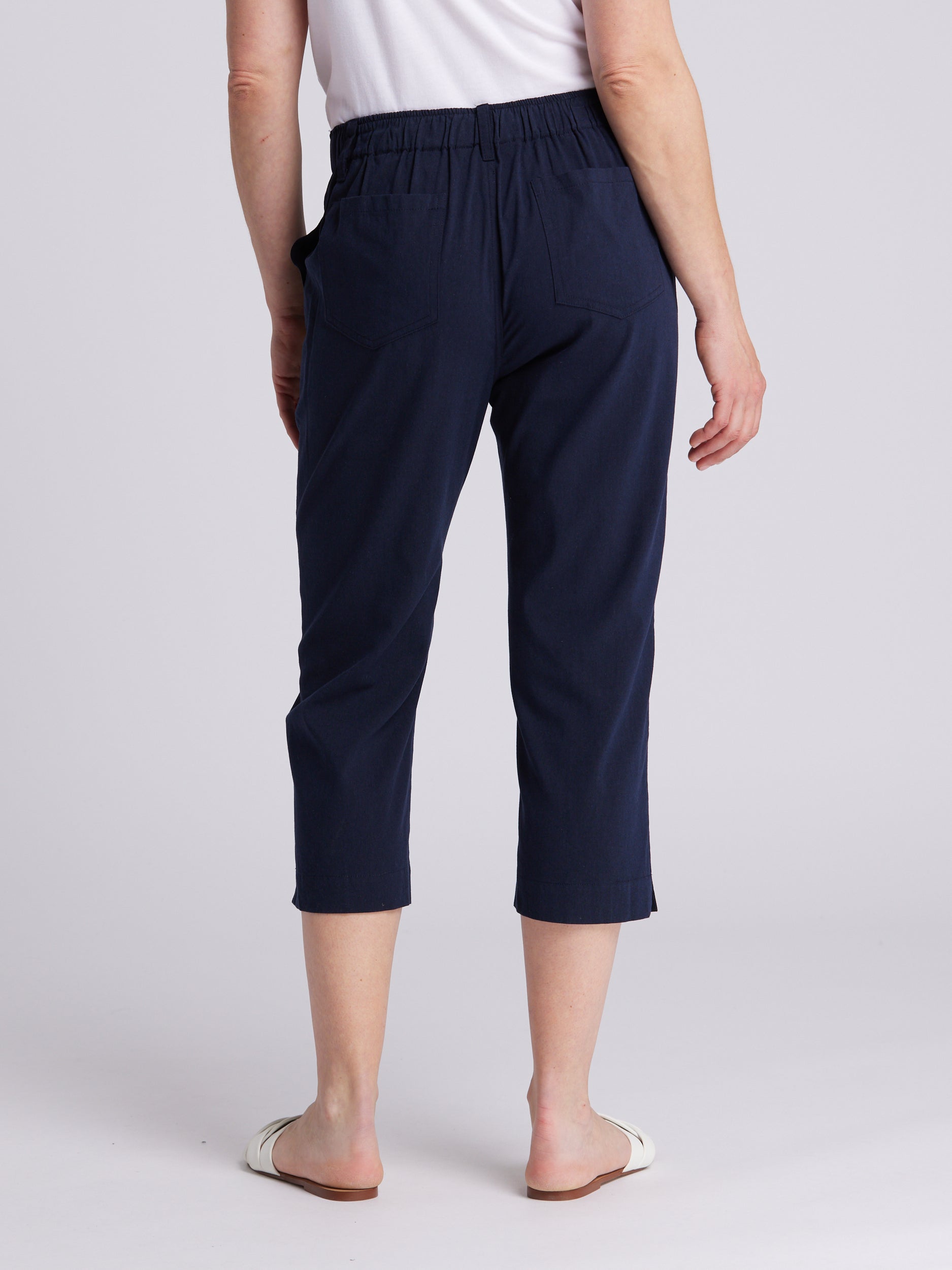 Contessa Women's 3/4 Length Pants - High Waisted Stretch Work Pants for Office & Business Casual Wear