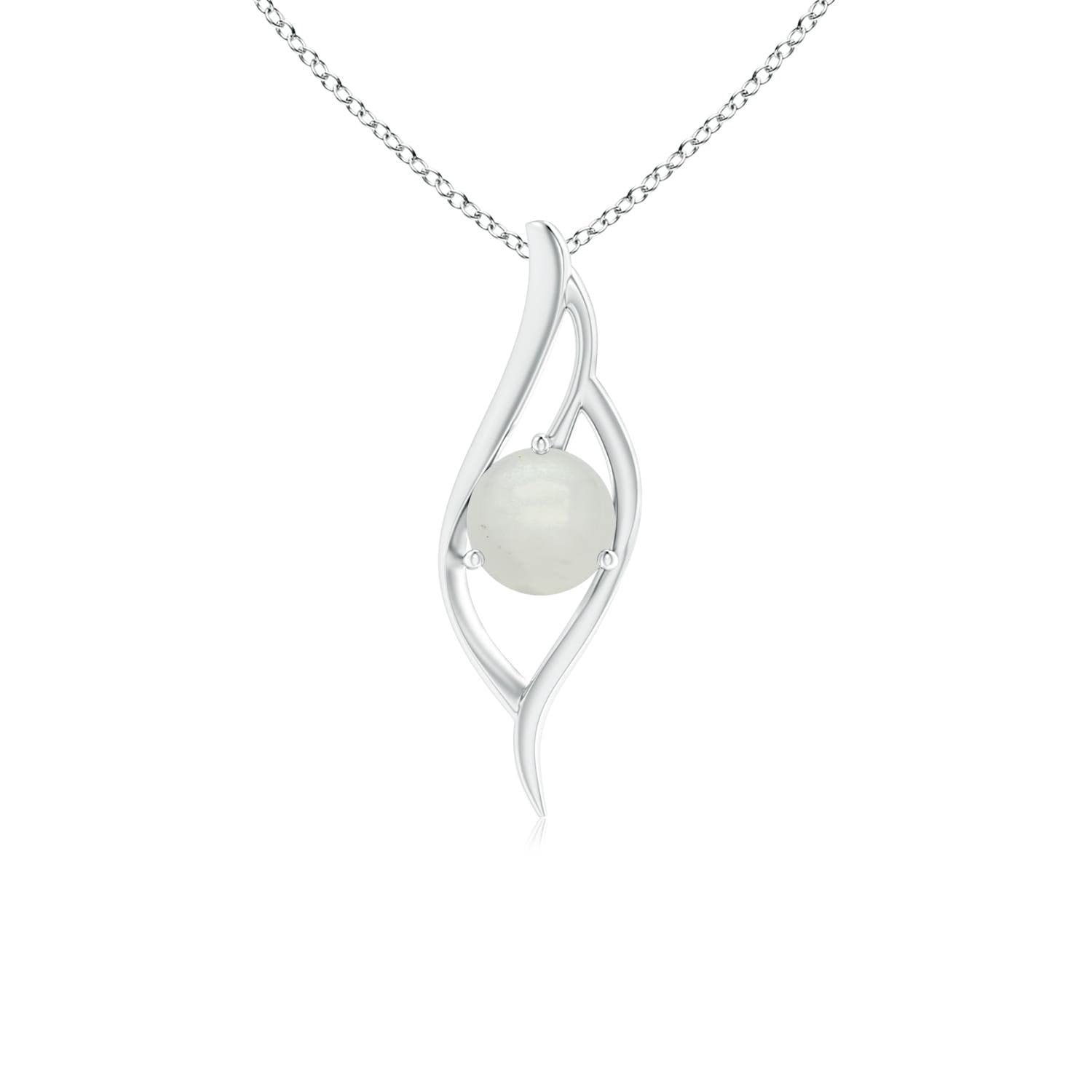 Angara Natural Moonstone Solitaire Pendant Necklace for Women in 14K Solid Gold | Elegant Birthstone Jewelry for Birthday, Engagement, Anniversary & Wedding Gifts | Perfect for Date Nights, Bridal Showers & Special Occasions