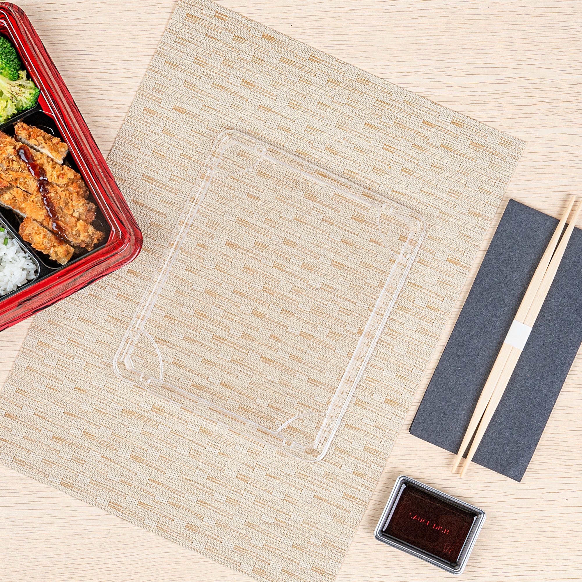 Bento Tek Rectangle Clear Plastic Lids - 50 Pack for 19 oz Bento Boxes | Airtight Food Storage | Perfect for Meal Prep, School Lunches & Office Snacks