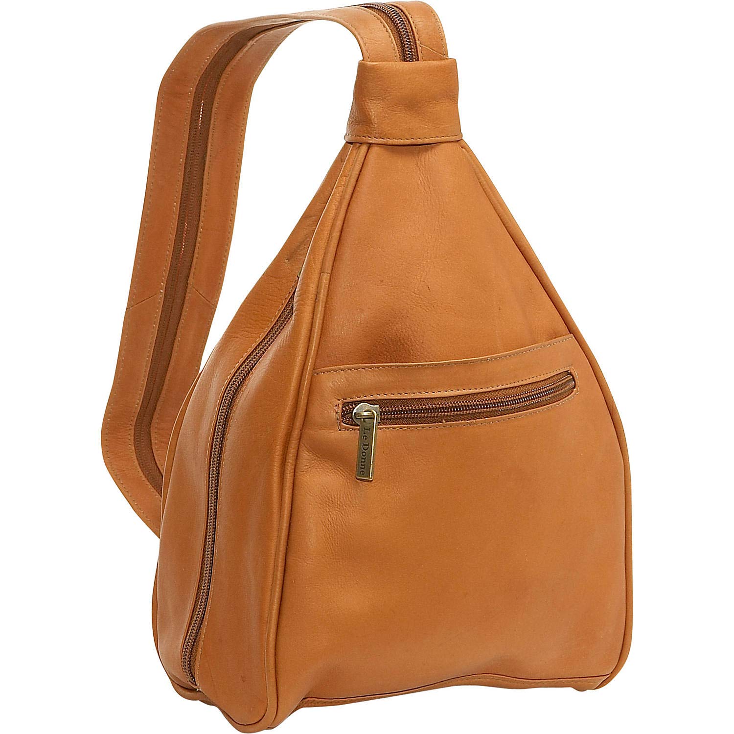 Premium Colombian Cowhide Leather Sling Backpack for Women - Stylish Tan Leather Shoulder Bag - Perfect for Travel, Work & Everyday Use