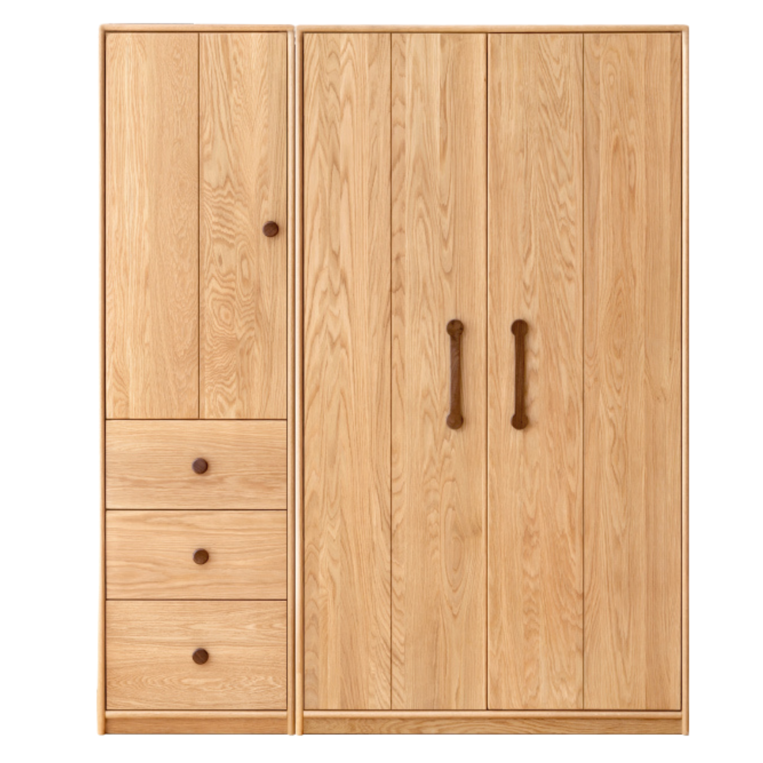 59.1x20.9x70.9 inch / 150x53x180 сm / Natural Wood Color / Three-door wardrobe