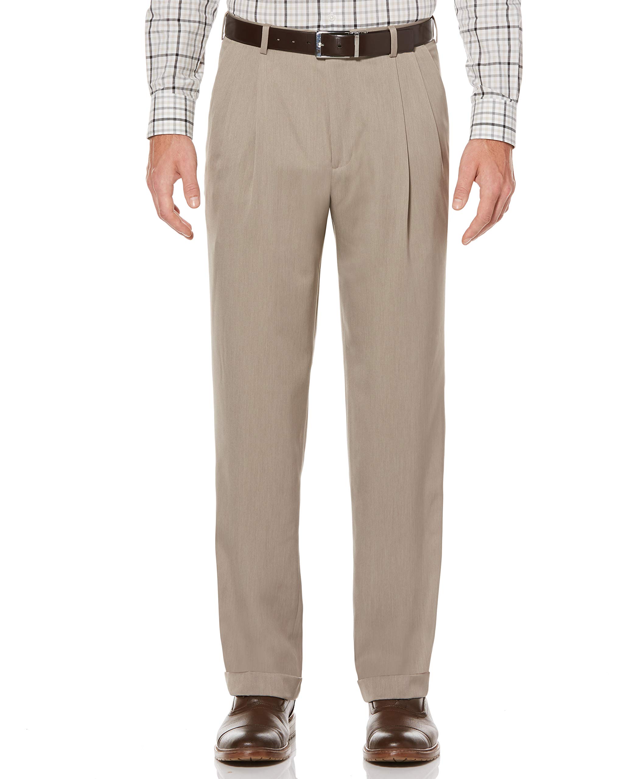 Perry Ellis Men's Big & Tall Micro Melange Dress Pants for Business & Office - Comfortable Stretch Work Slacks for Professional Wear