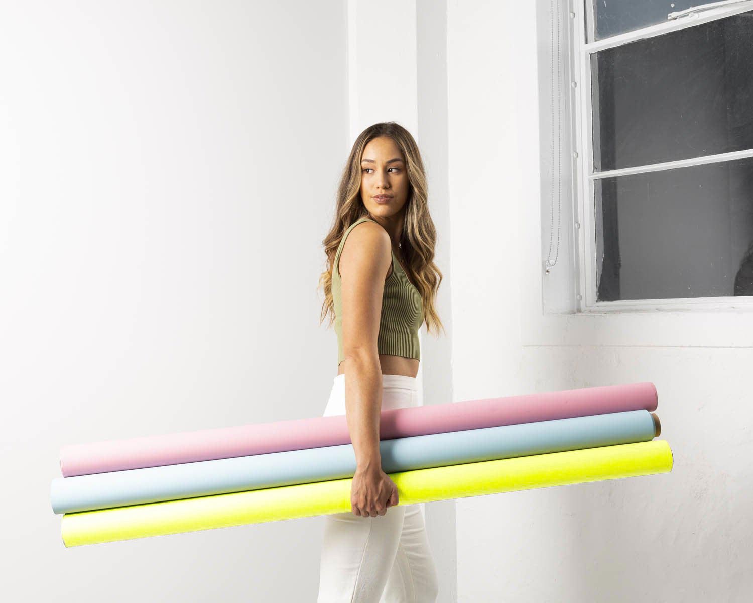 Sweet Pastels Photography Backdrop - 1.36 x 10M Half Width Studio Paper Background Set for Newborn, Baby Shower & Portrait Photography | Seamless Backdrop for Professional Photo Shoots