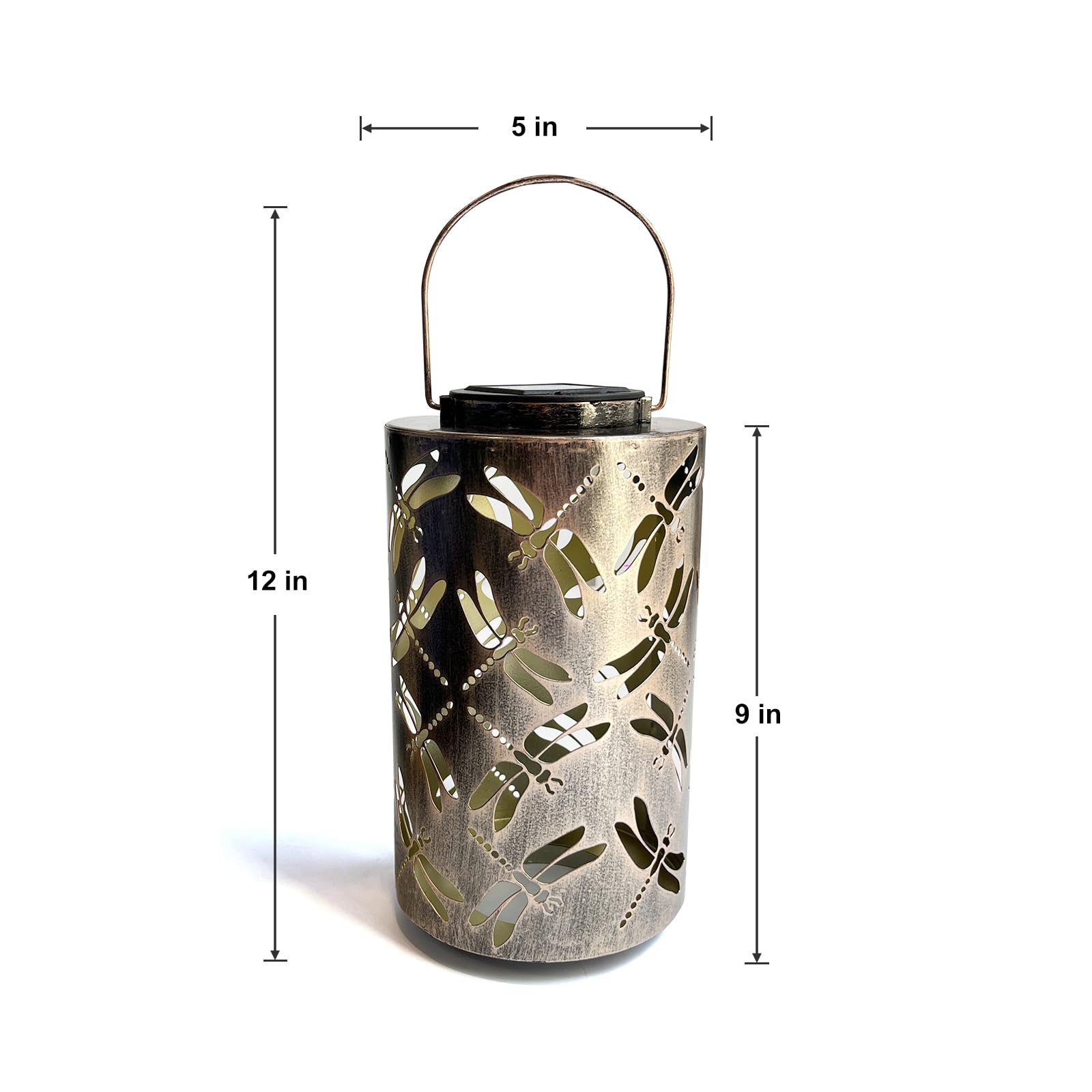 Solar Powered Outdoor Hanging Lanterns - Waterproof Metal Dragonfly Decorative Lights for Garden, Patio, Yard, Backyard - Perfect Gift for Mom, Grandma & Women - Ideal for Evening Gatherings, Romantic Dinners & Holiday Decorations