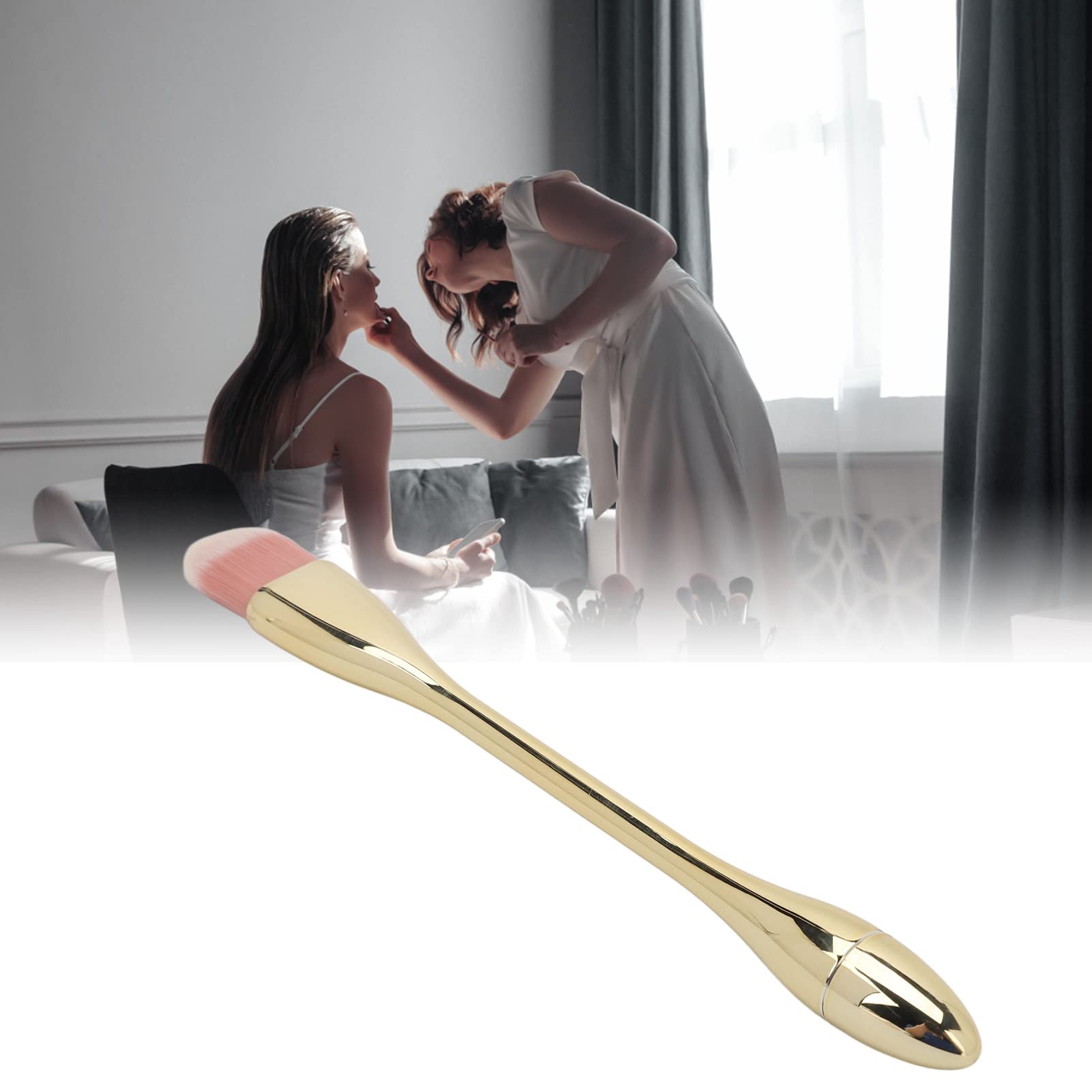 Professional Nail Dust Brush Set - Champagne Gold Manicure Tools for Cleaning Dust & Makeup, Nail Art Brush Kit with Soft Bristles | Perfect for Salon, Home Nail Care & DIY Manicures