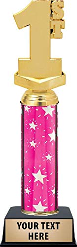 1st Place Trophy - Personalized Pink Award with Free Engraving | Crown Awards | Perfect for Sports Competitions, Academic Achievements & Corporate Recognition