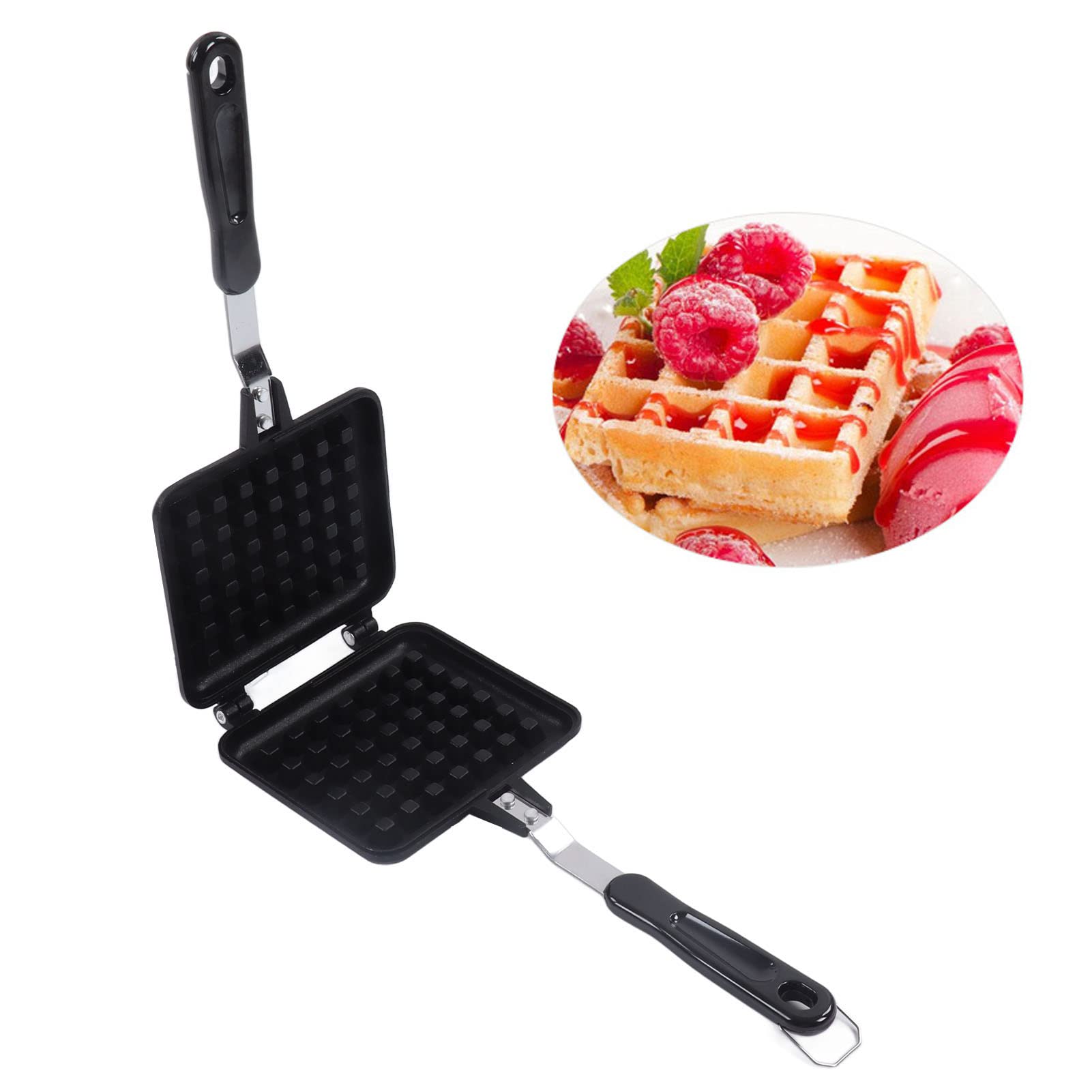 Nonstick Double-Sided Heart & Flower Waffle Maker - Perfect for Valentine's Day Breakfast, Romantic Brunch & Family Baking - Easy to Clean Baking Pan for Homemade Waffles, Pancakes & Desserts