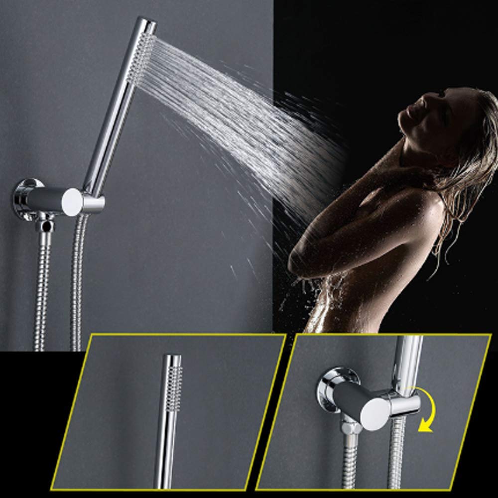 Rain Chrome Rain Mixer Shower Combo Set - Wall Mounted Bathroom Shower Faucet with Round Rainfall Shower Head & Handheld Sprayer - Perfect for Modern Bathrooms, Spa-Like Showers & Water-Saving Installations